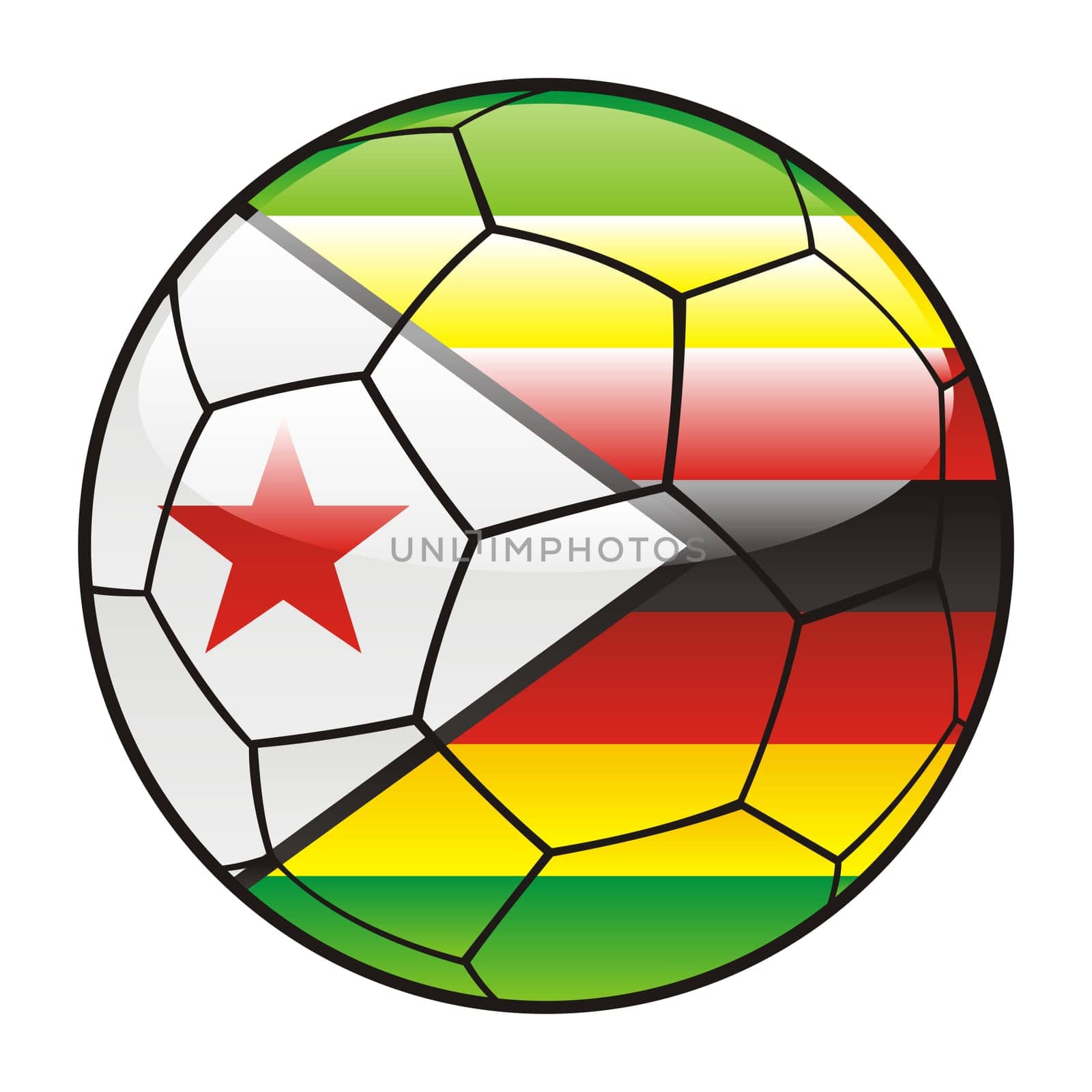 zimbabwe flag on soccer ball