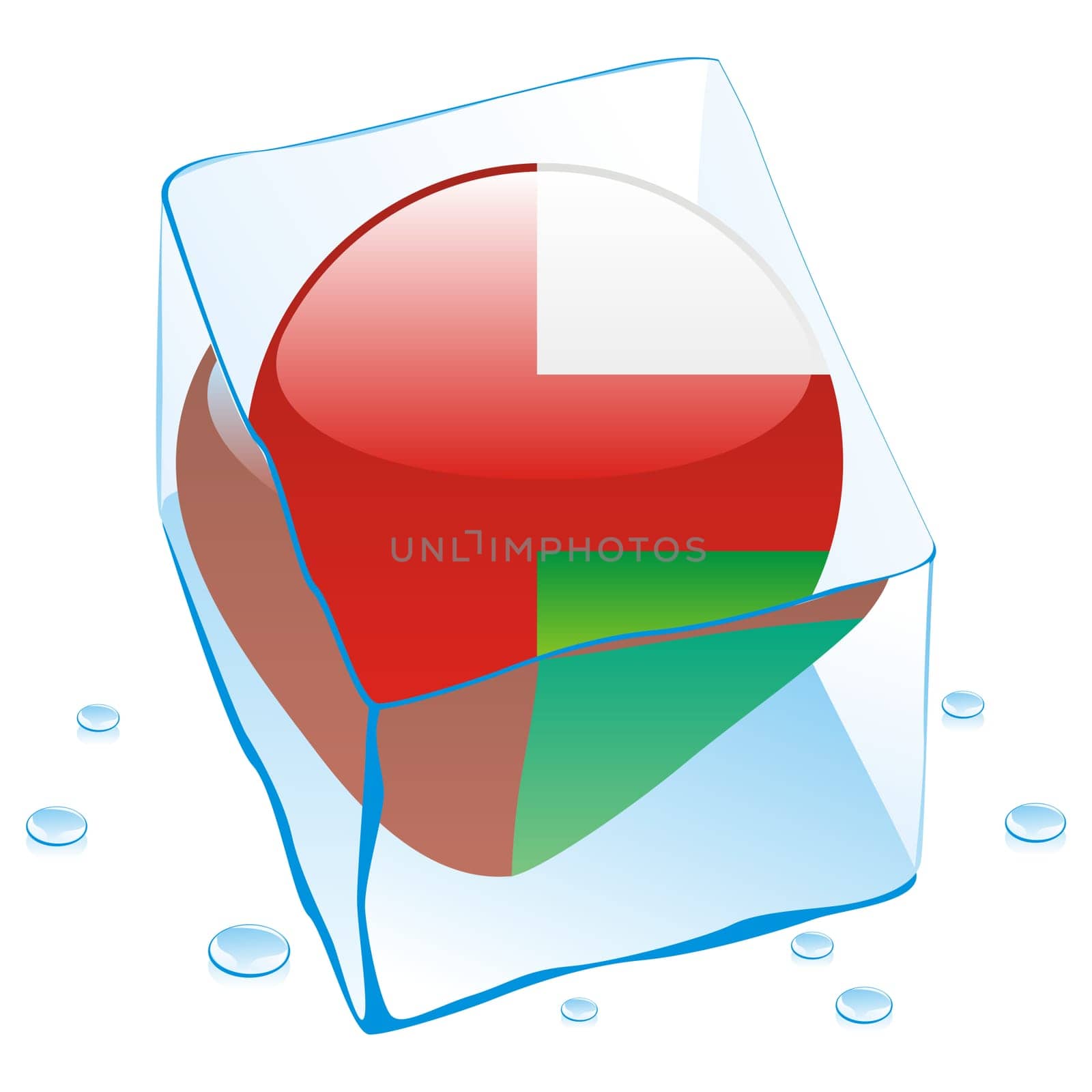 oman flag frozen in ice cube