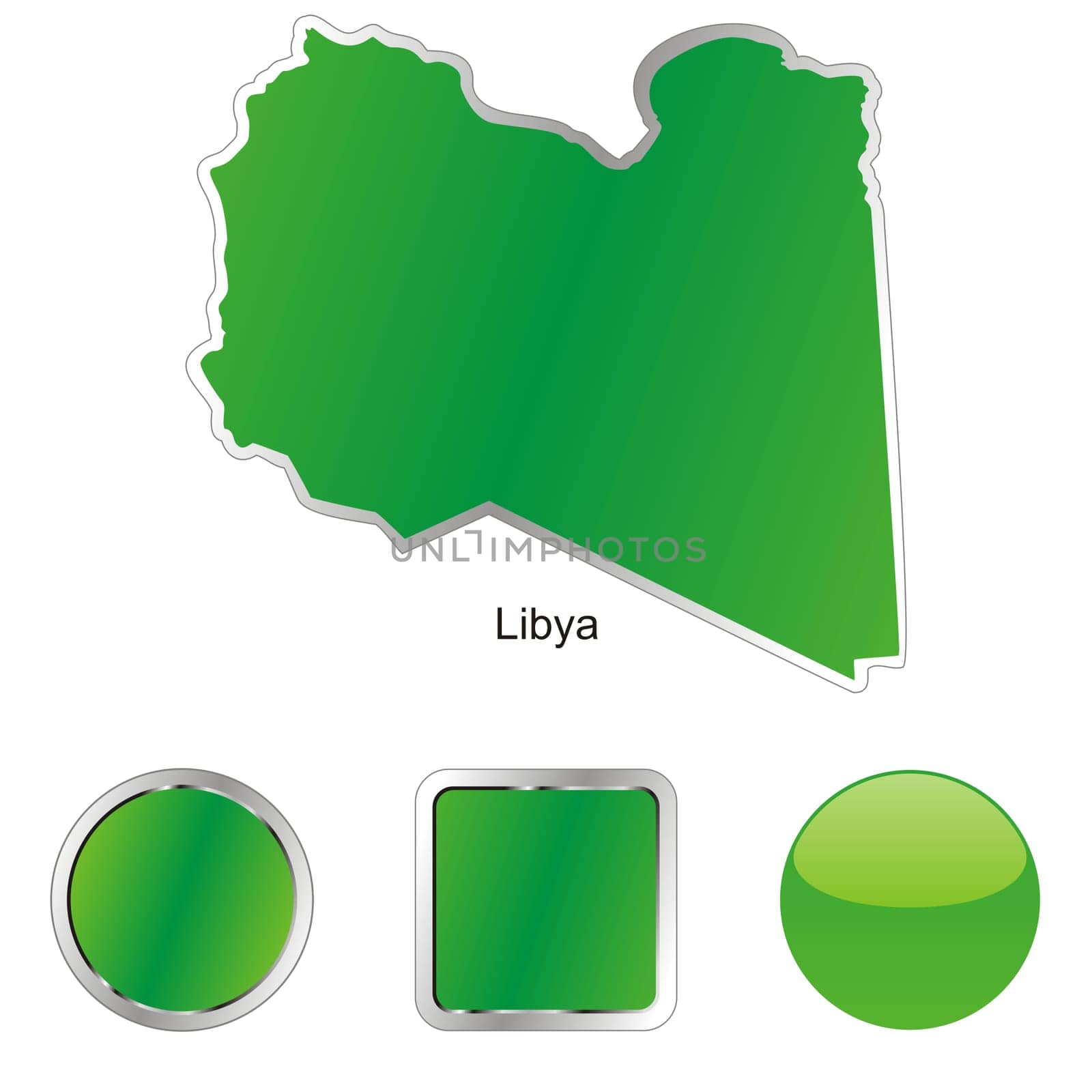 libya map and internet buttons