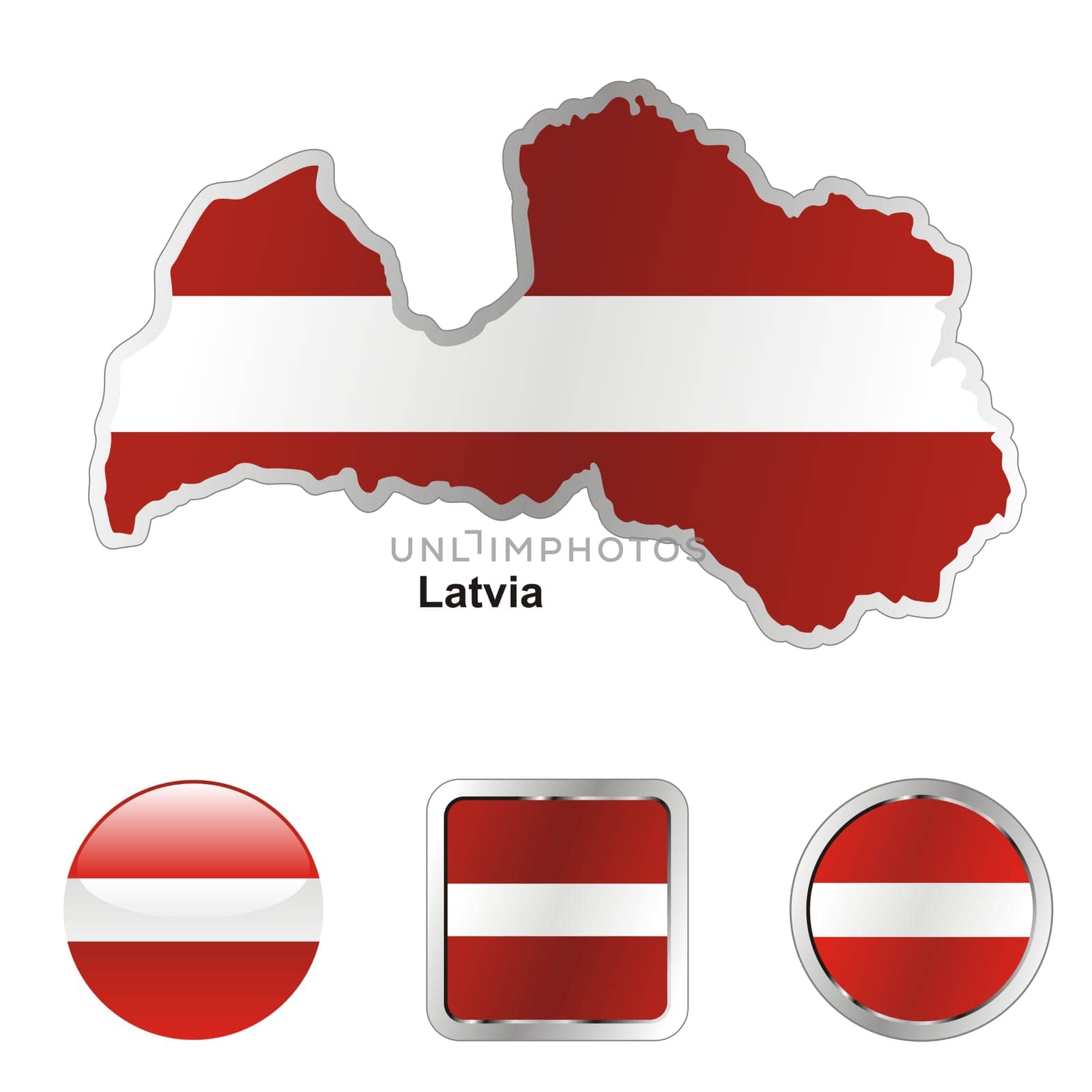 latvia map and internet buttons