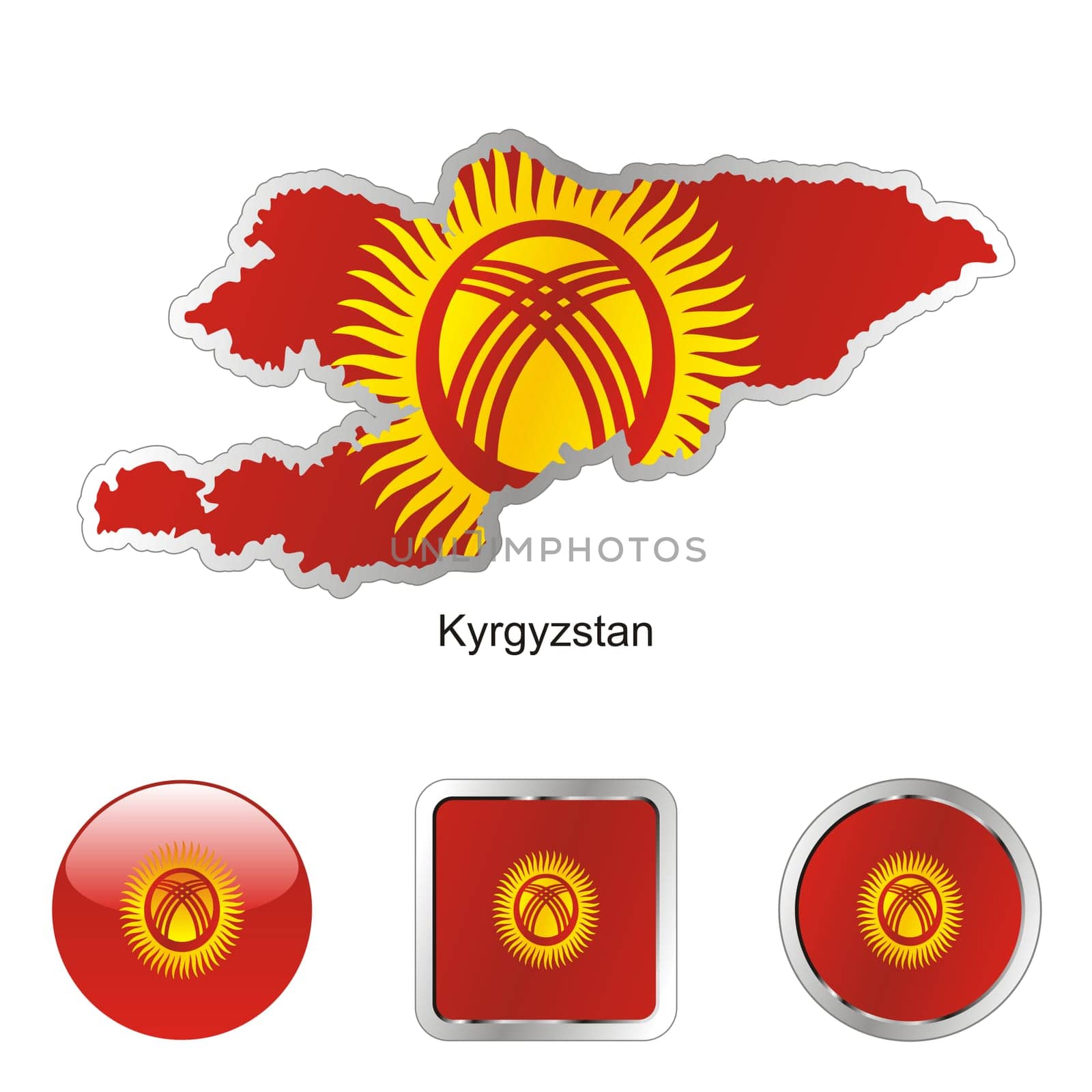 kyrgyzstan map and internet buttons