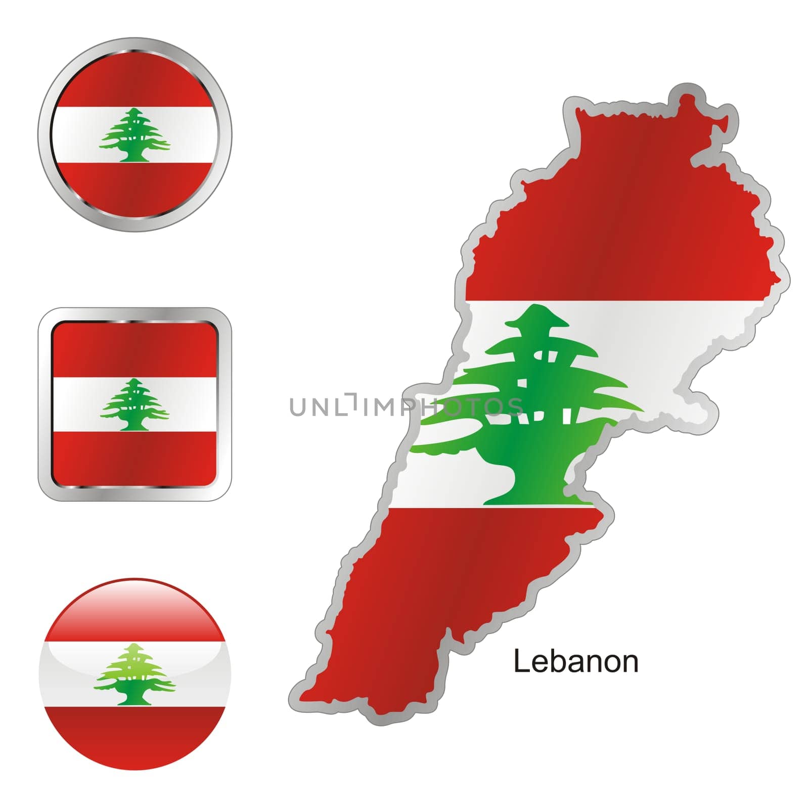 lebanon map and internet buttons