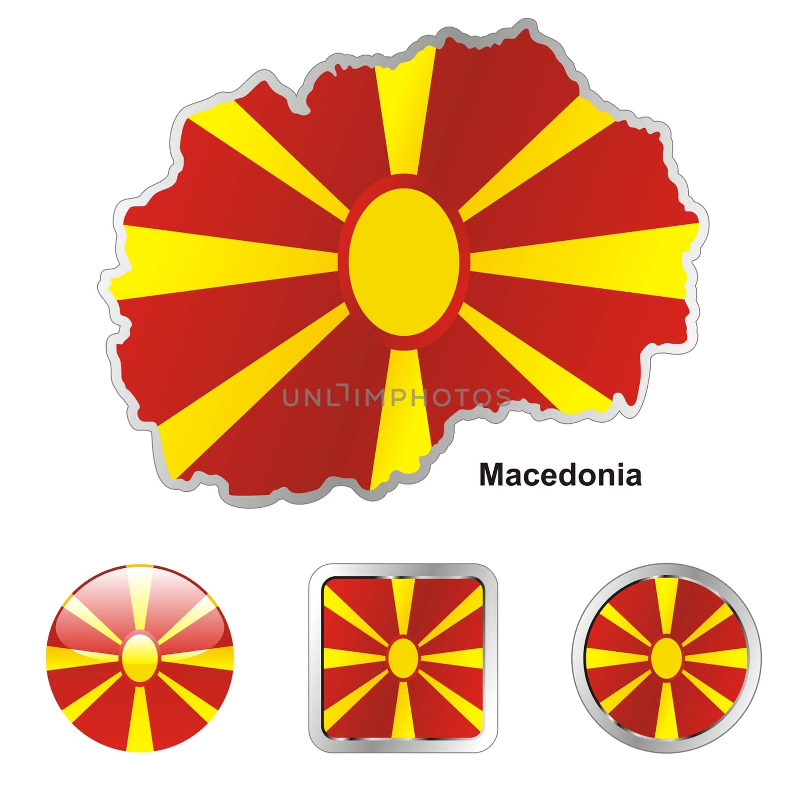 macedonia map and internet buttons