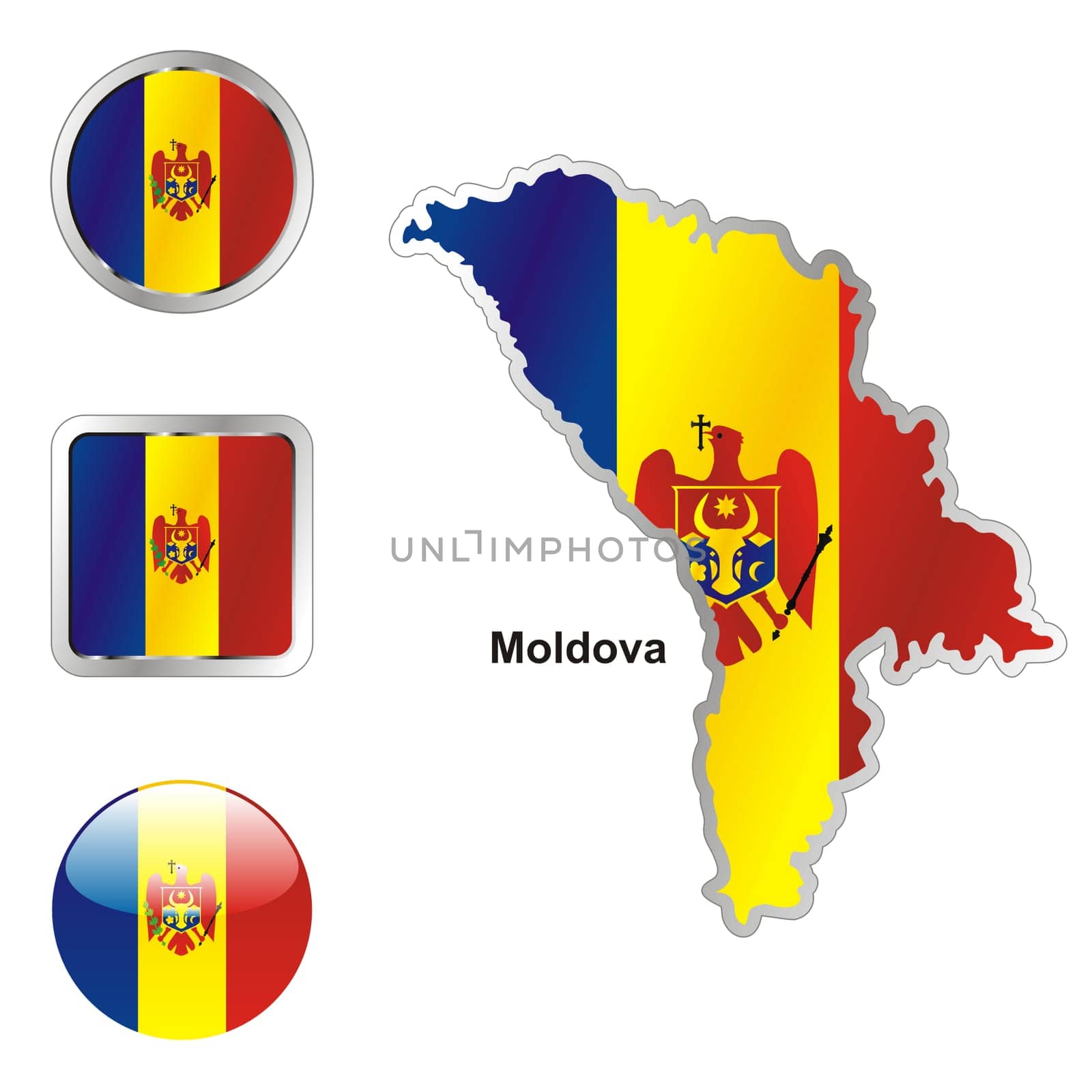 moldova map and internet buttons