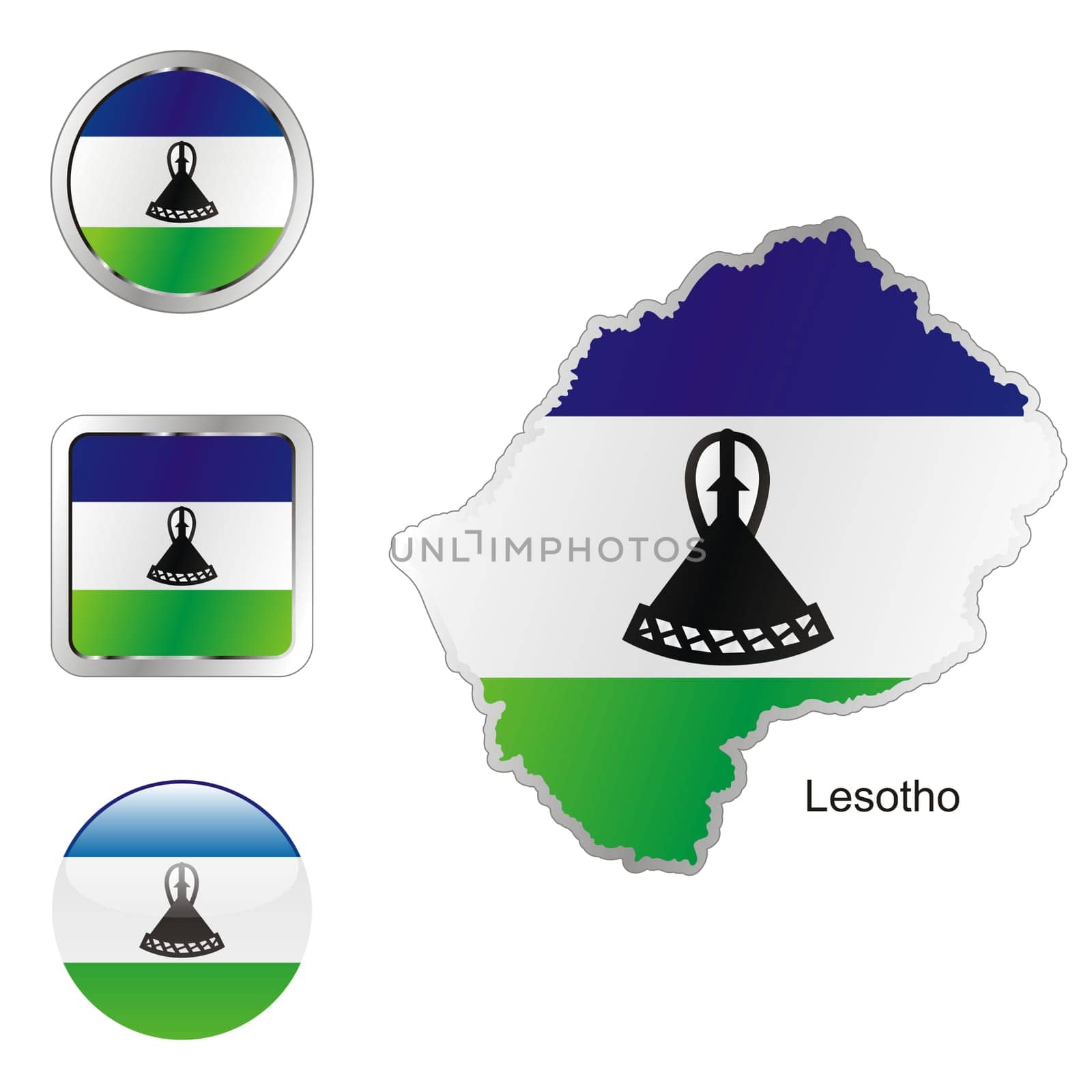lesotho map and internet buttons