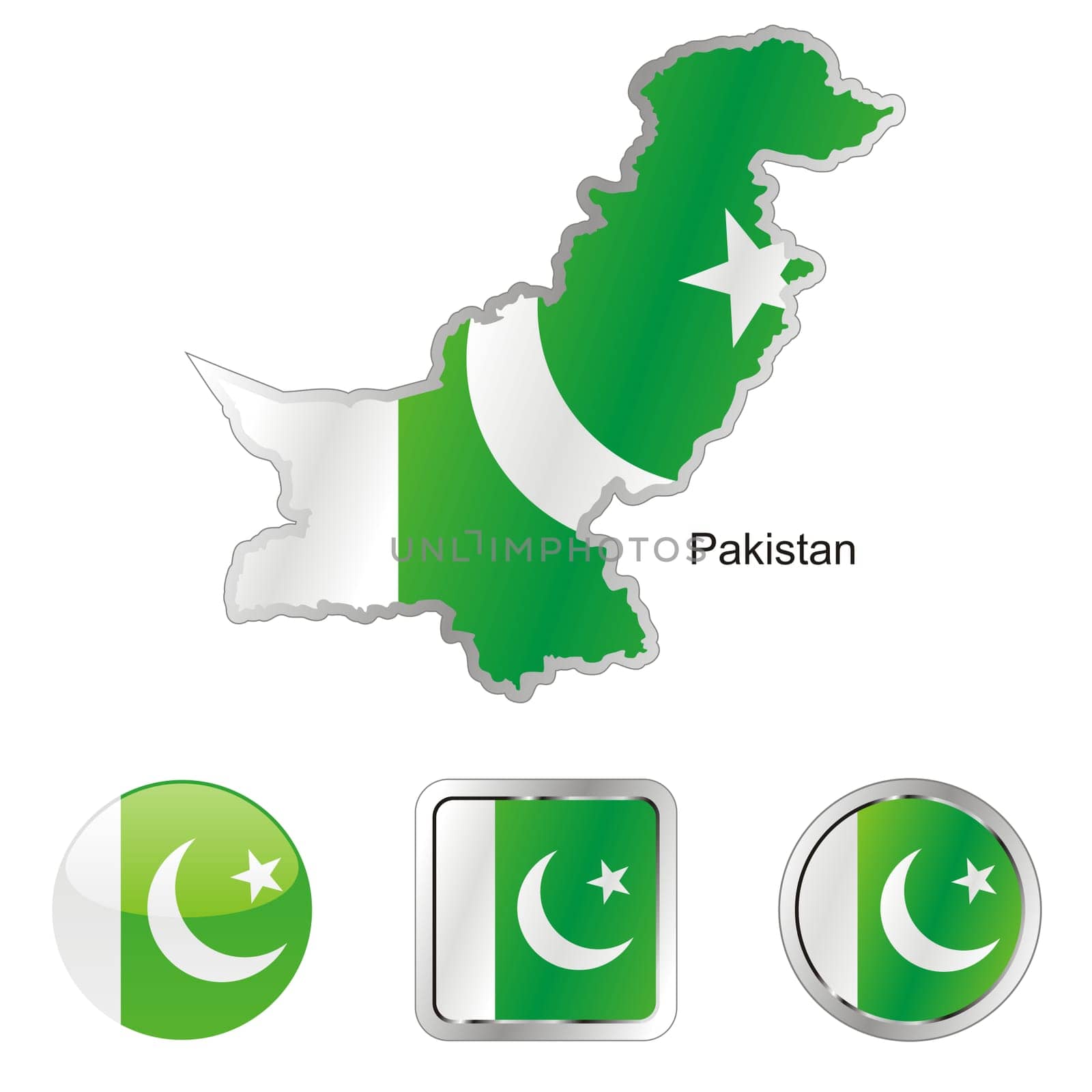 pakistan map and internet buttons