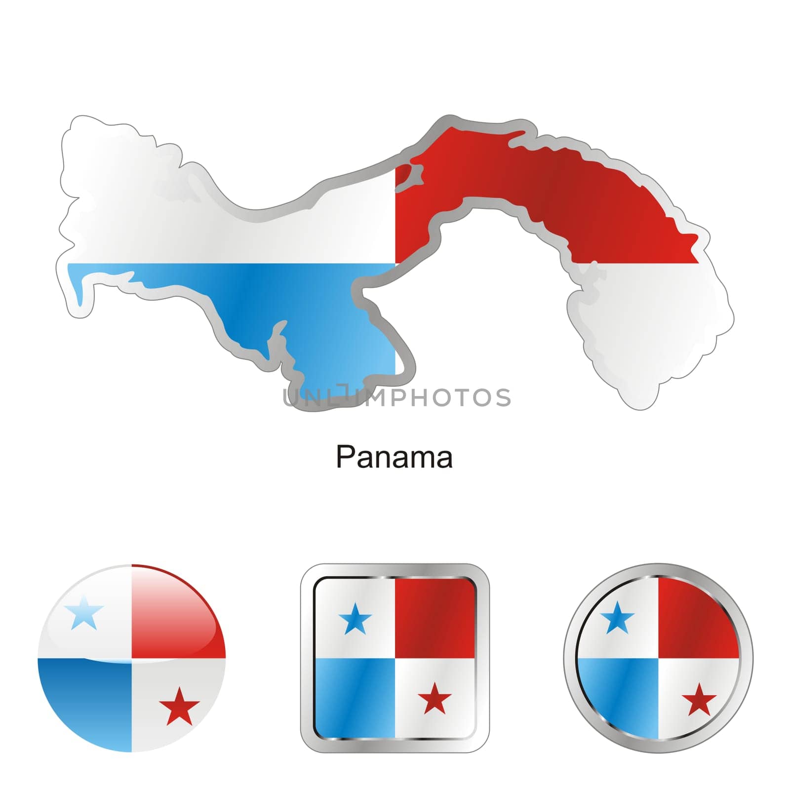 panama map and internet buttons