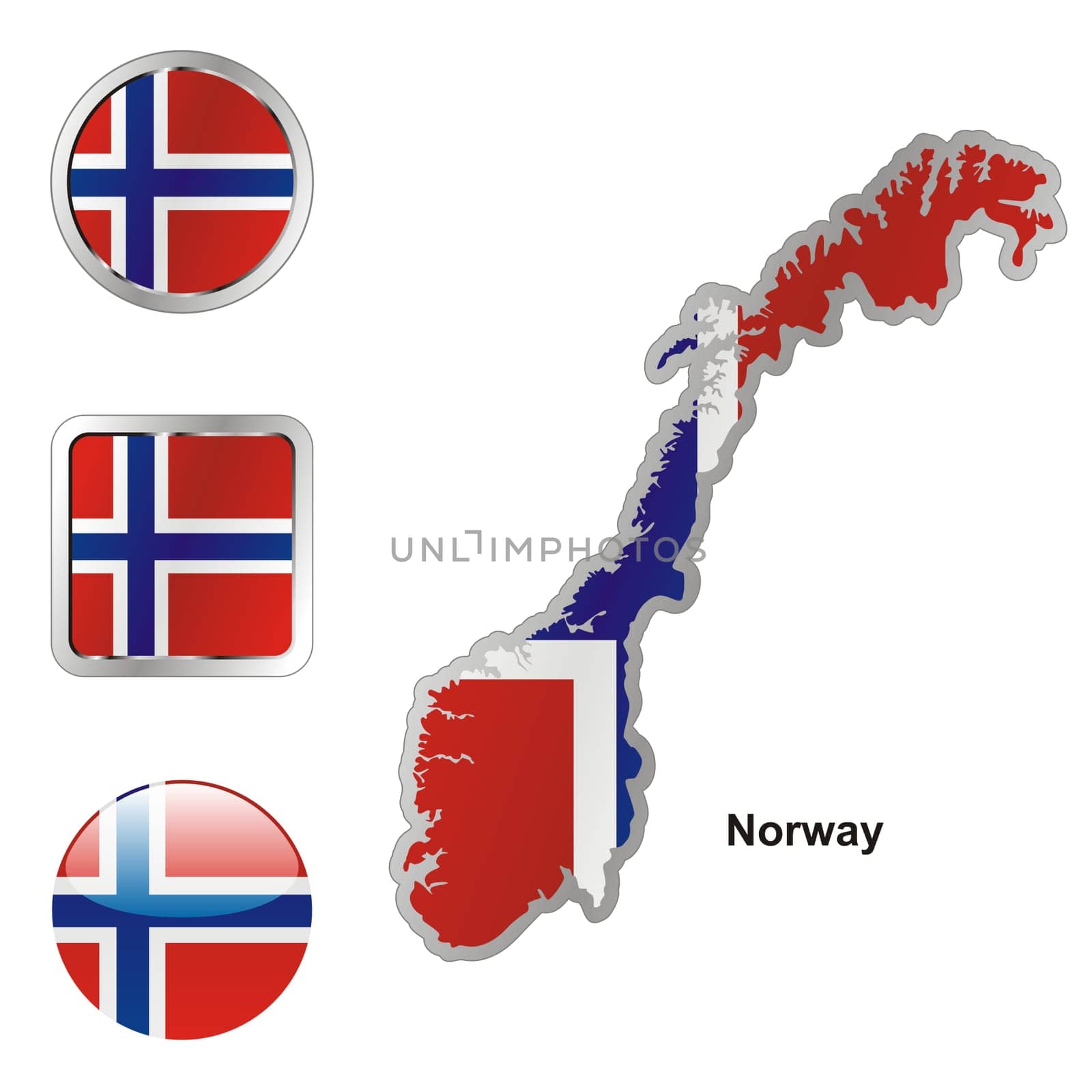 norway map and internet buttons