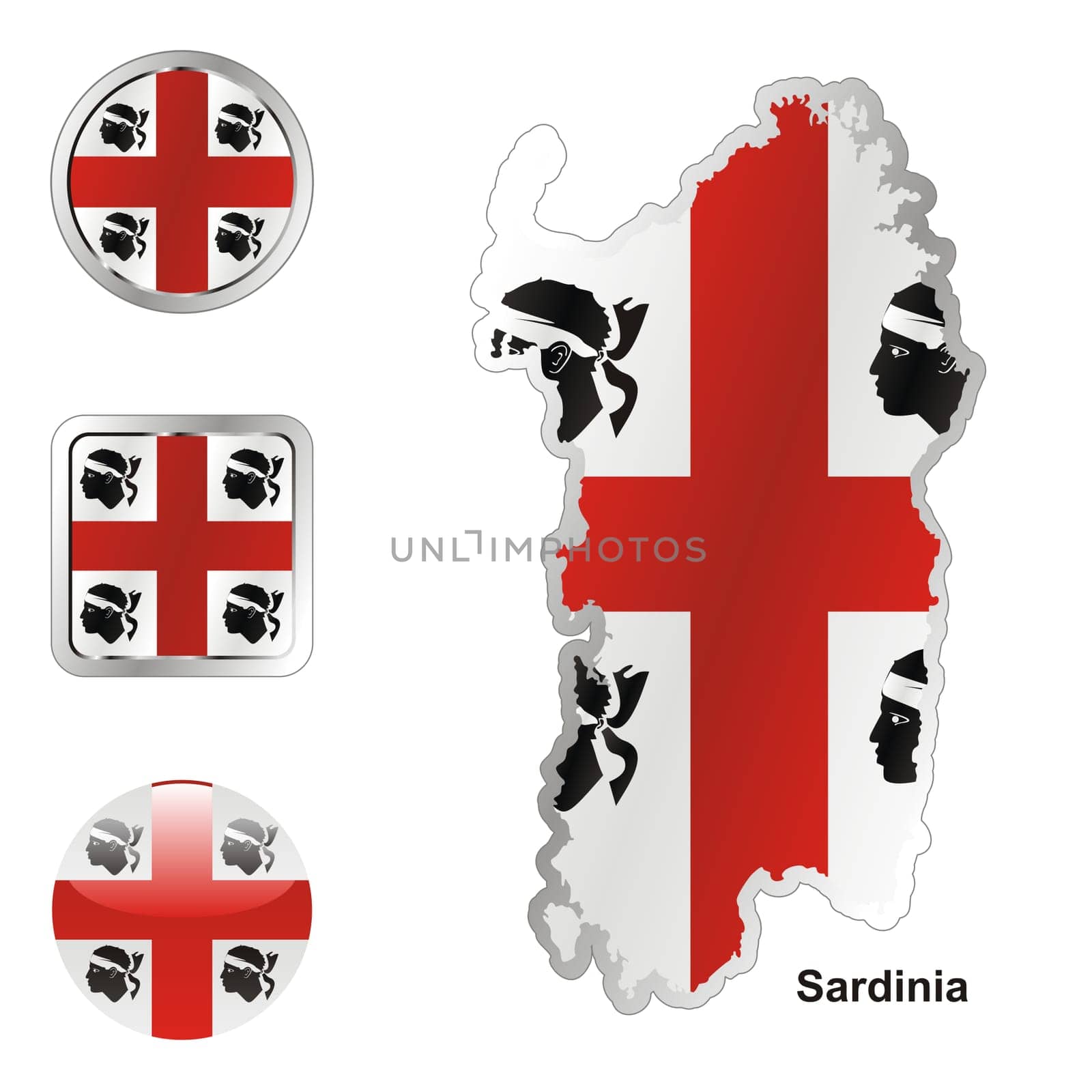 sardinia map and internet buttons