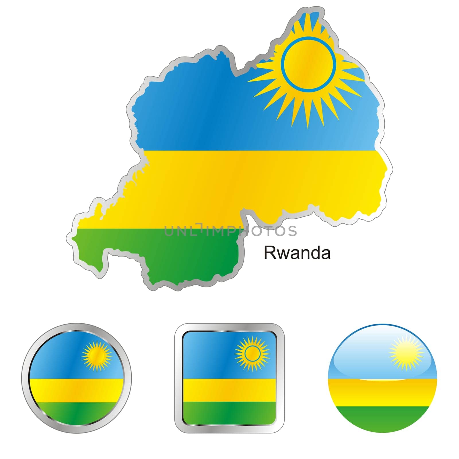 rwanda map and internet buttons