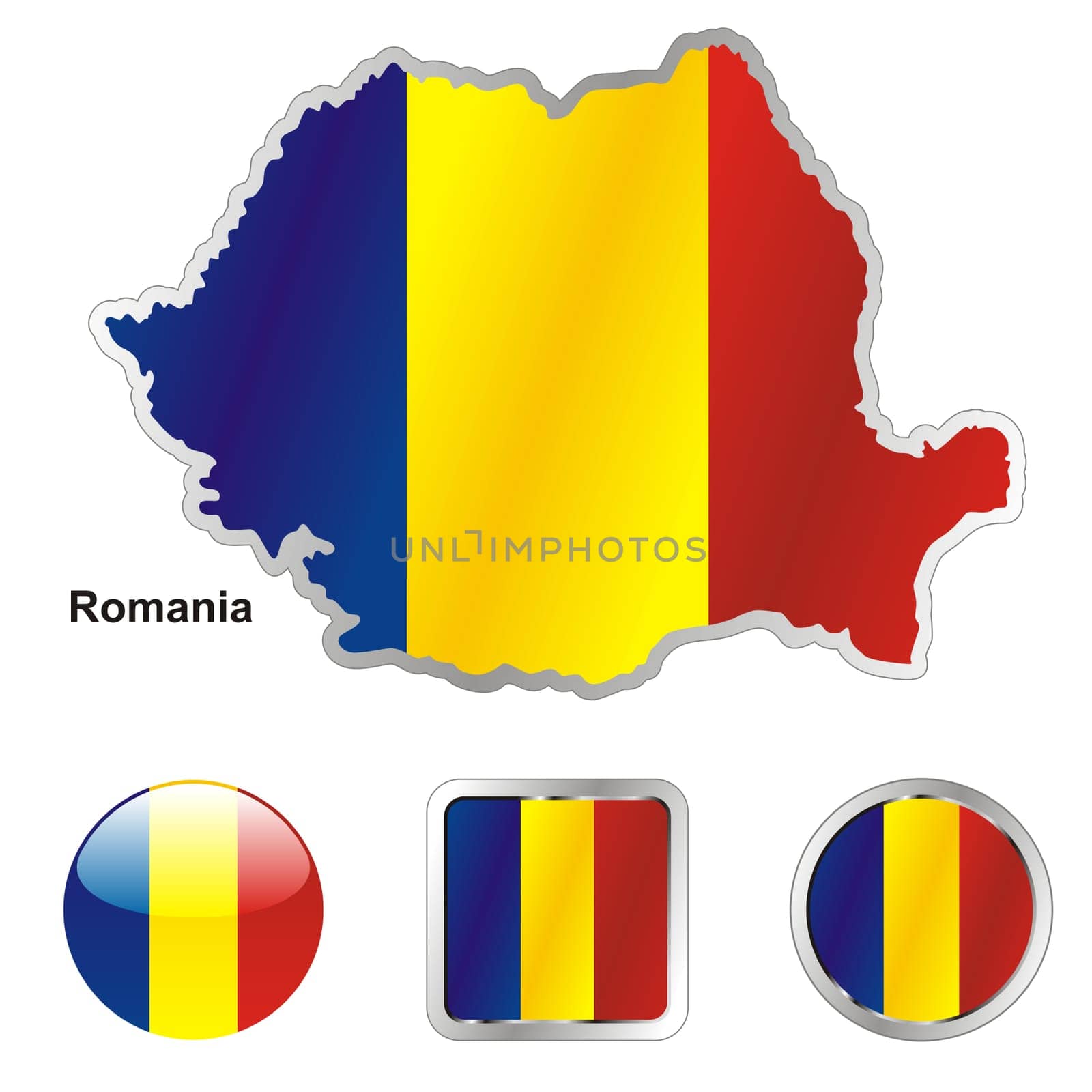 romania map and internet buttons