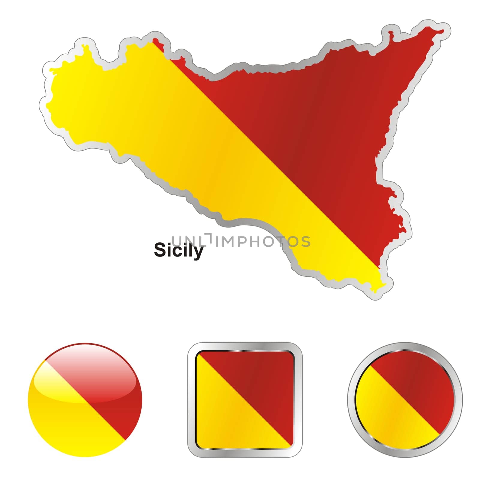 sicily map and internet buttons