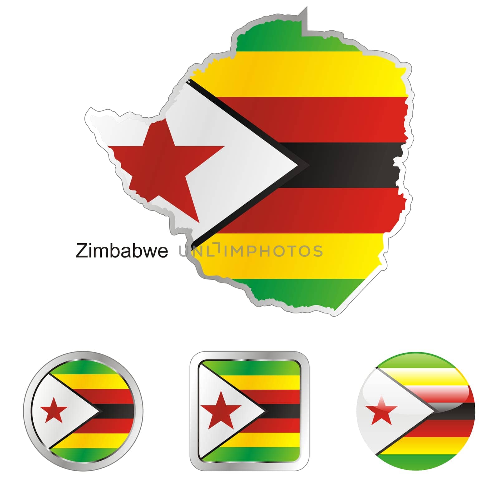 zimbabwe map and internet buttons
