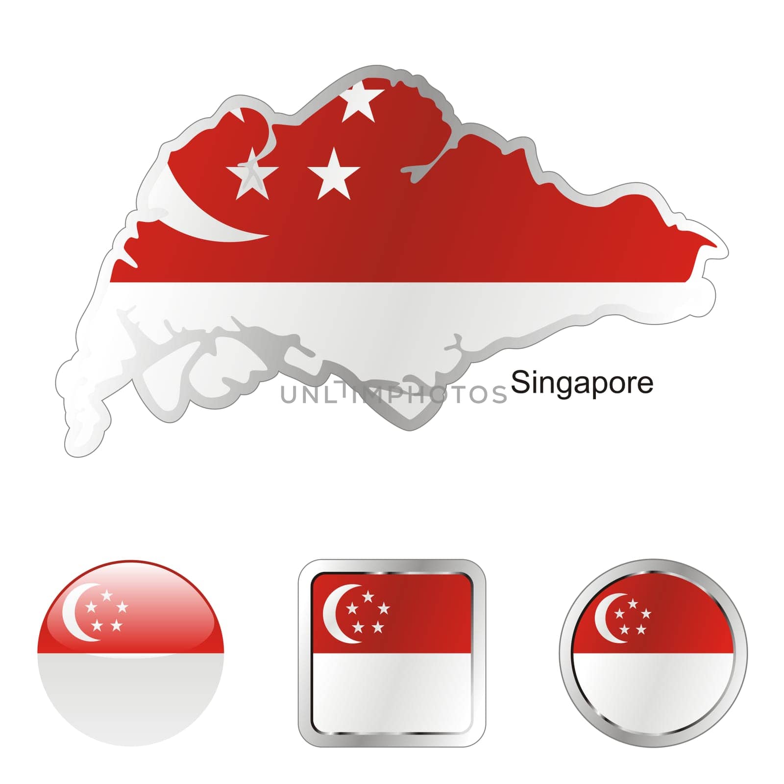 singapore map and internet buttons
