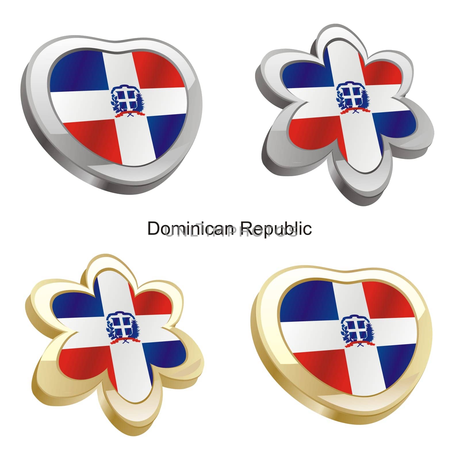 dominican republic flag heart and flower
