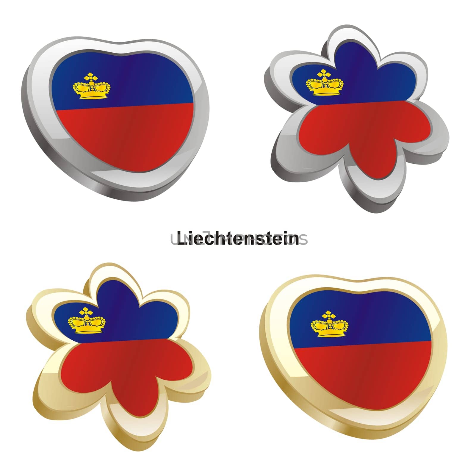 liechtenstein flag heart and flower form
