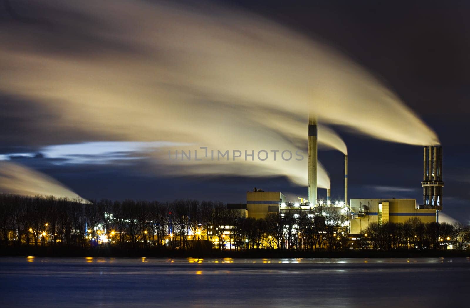Industrial view at night