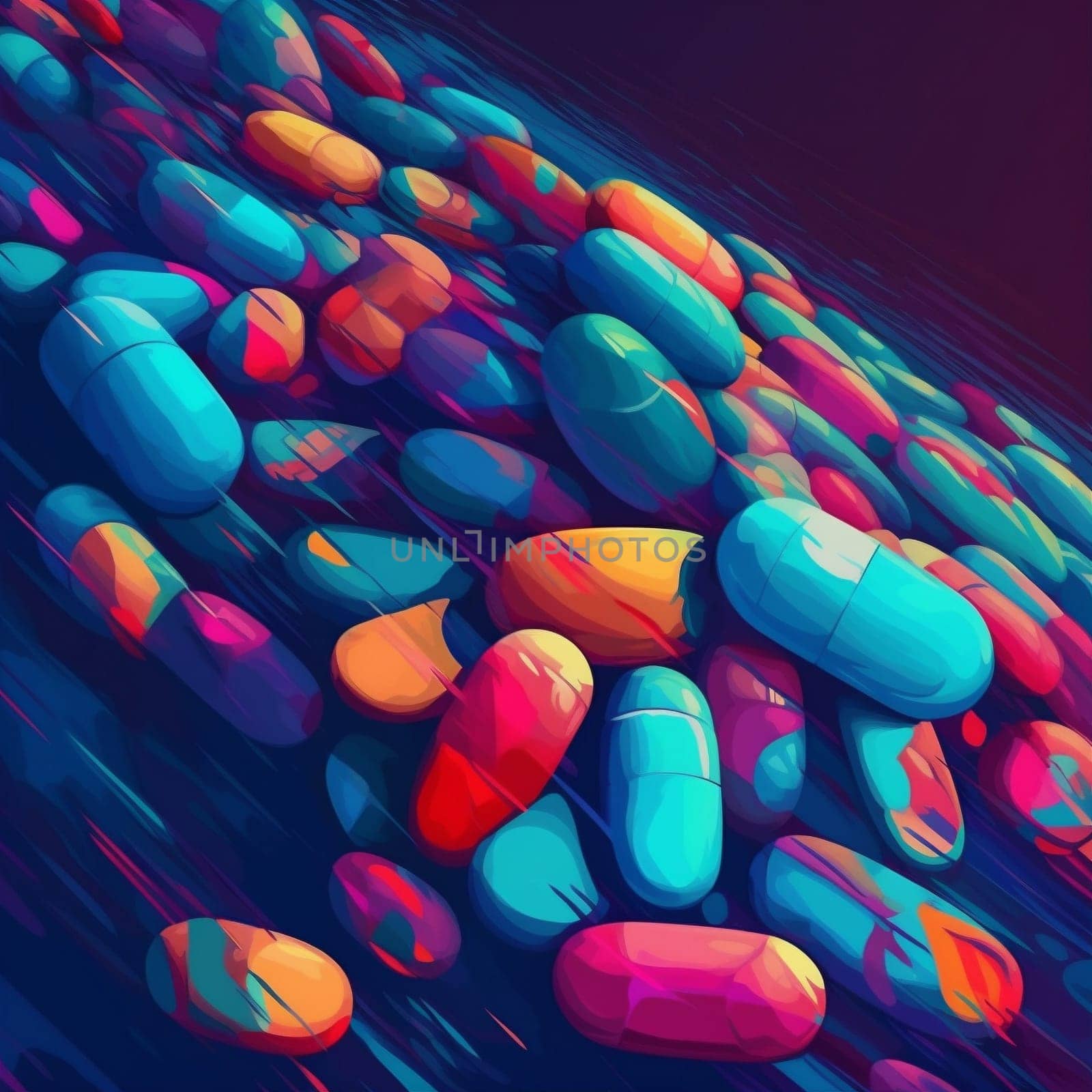 pharmaceutical medication pill pharmacy drug medical tablet medicine capsule illustration. Generative AI. by Vichizh