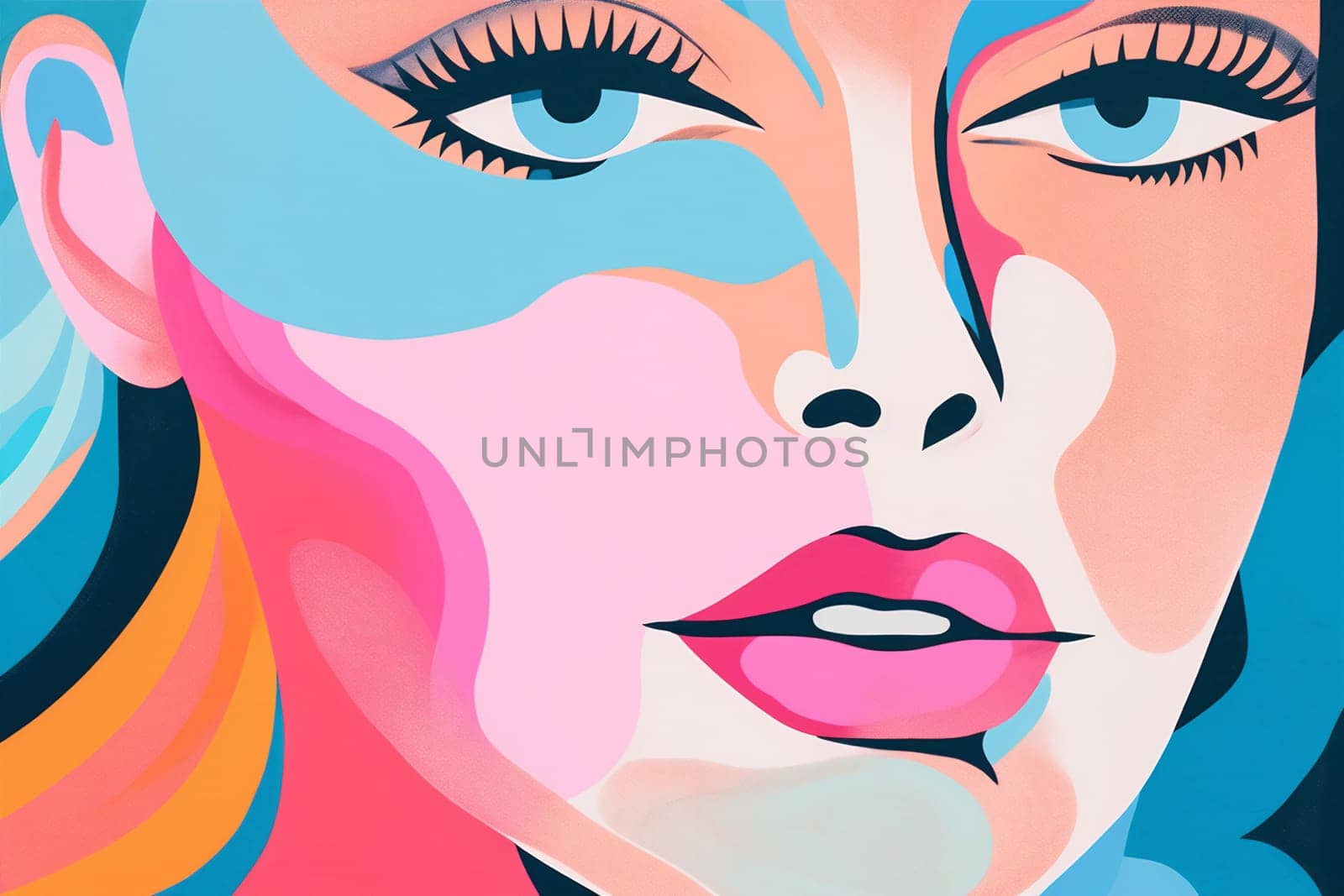 poster woman fashion art modern healthy face creative cubism silhouette abstract concept cubist facial illustration competition background style graphic sport portrait. Generative AI.