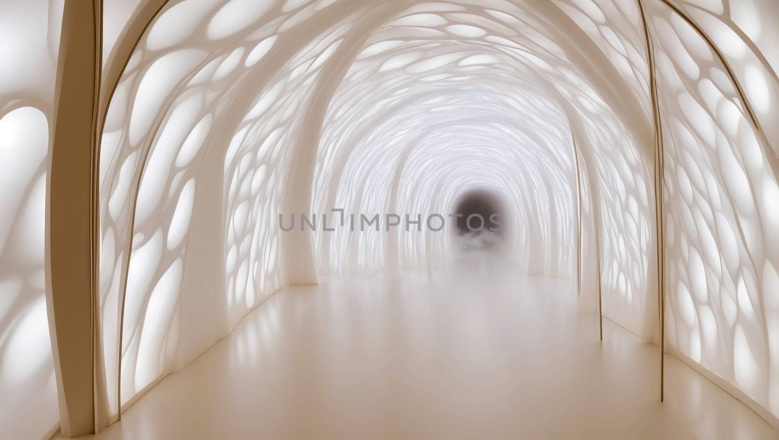 Inside a long tunnel of light by applesstock