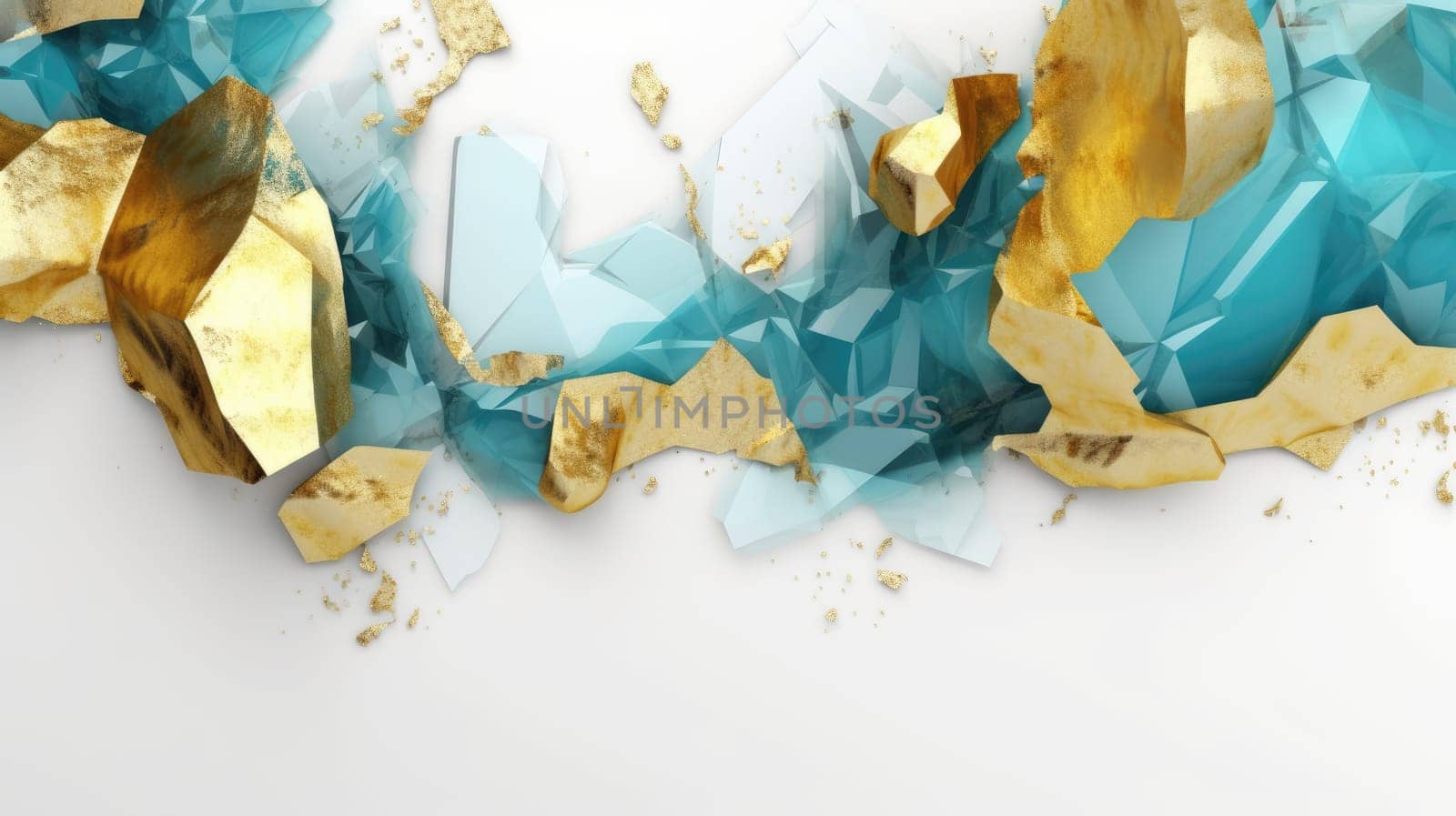 Abstract watercolor artwork mixed with buzzy geometric shapes for background of social media banner generative AI image