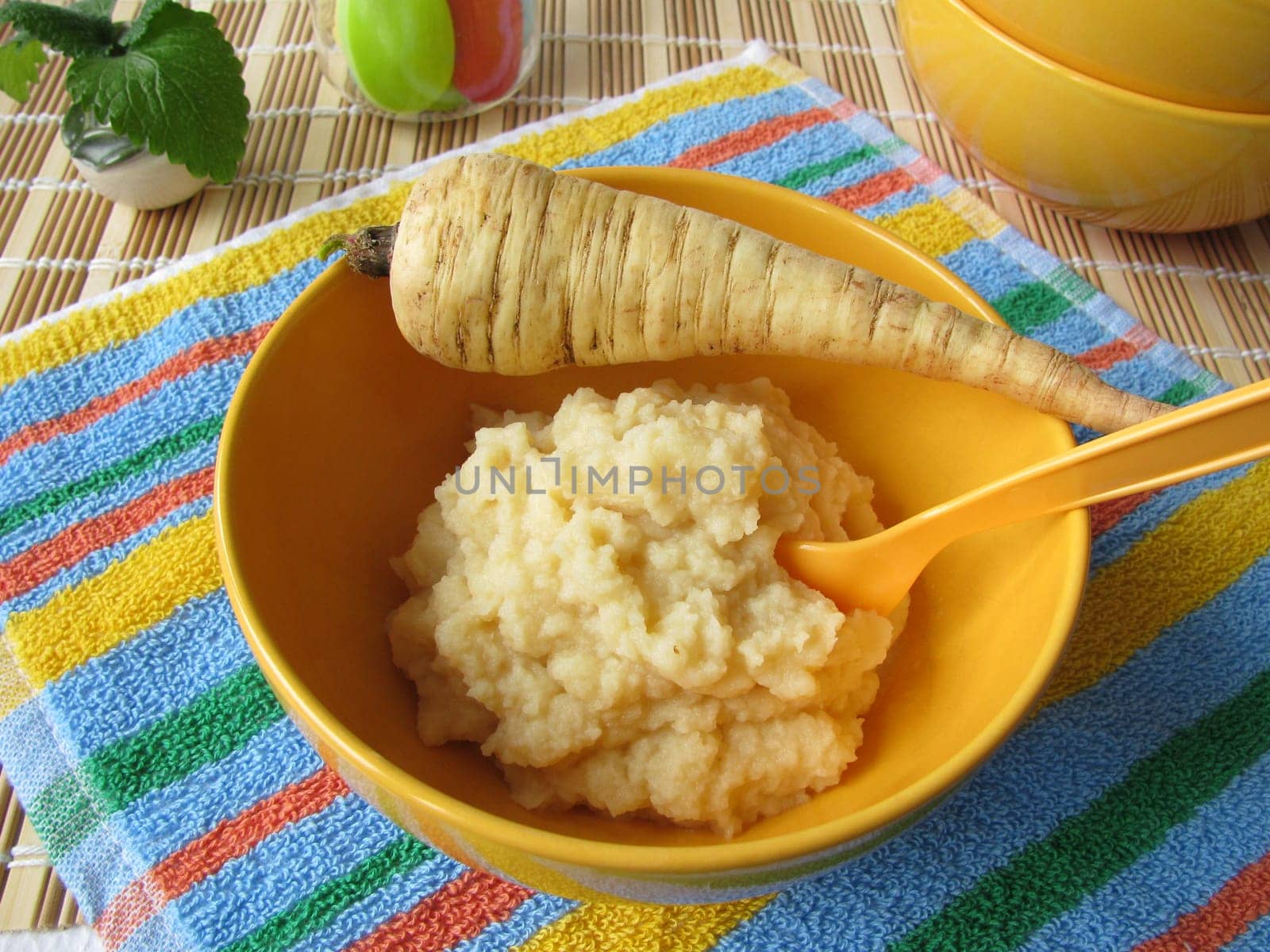 Baby porridge made from parsnips