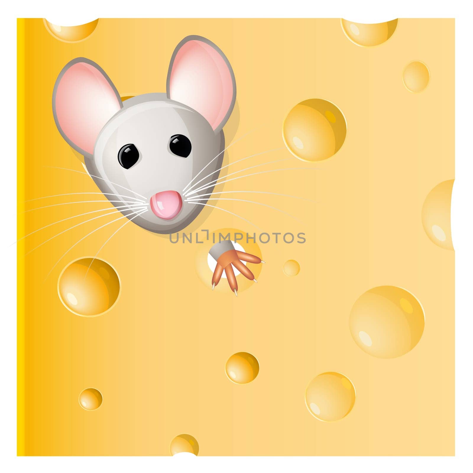 A mouse eating a piece of cheese