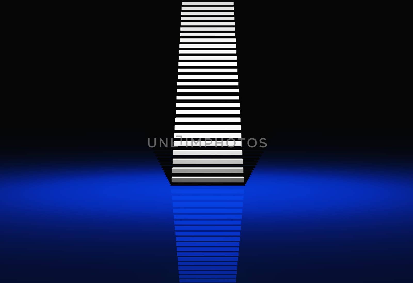White Modern Stairs - Blue Background 20