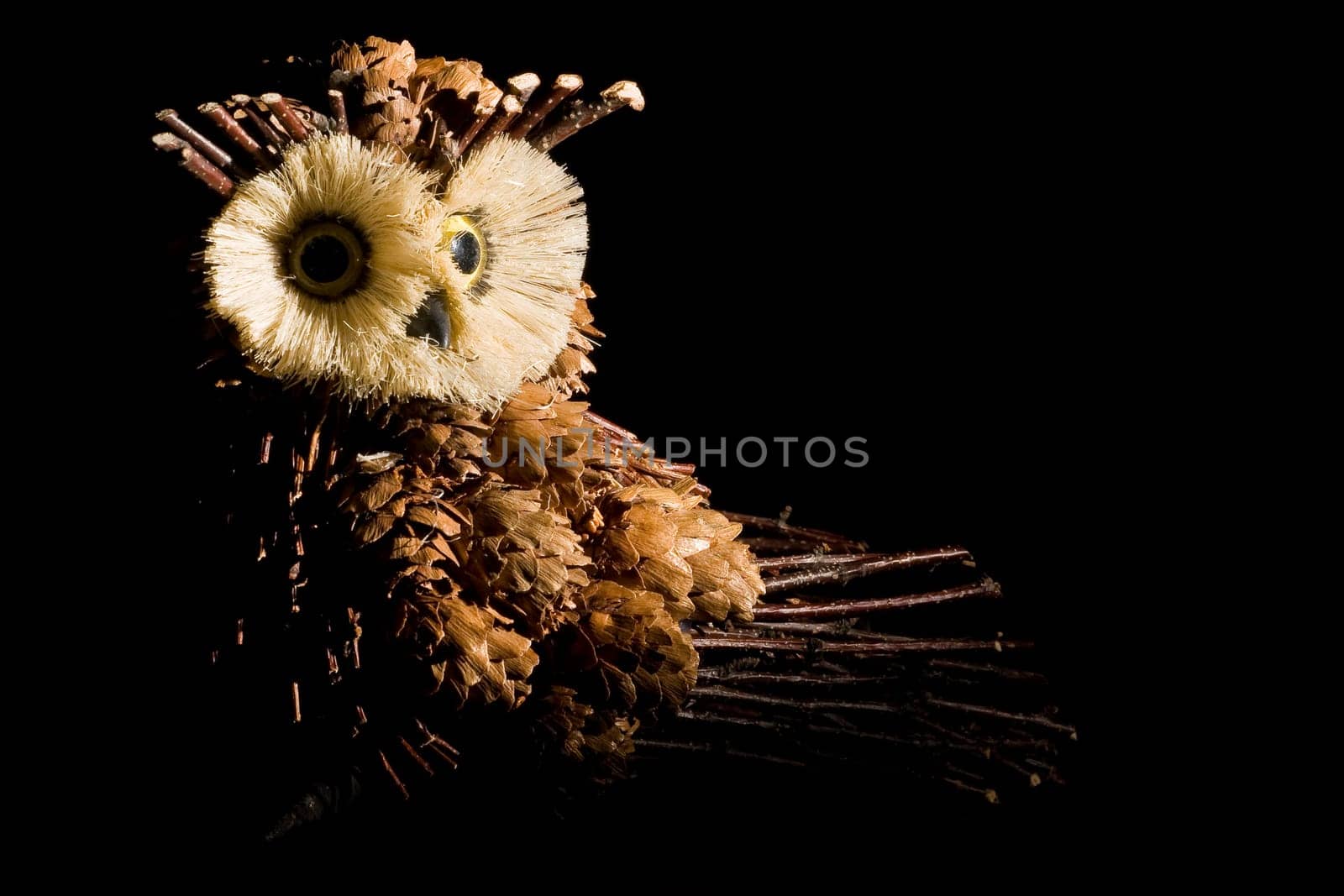 Handmade owl made of wood