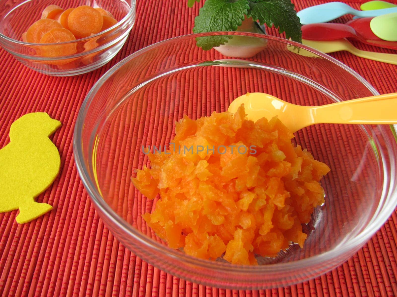 Baby porridge made from carrots