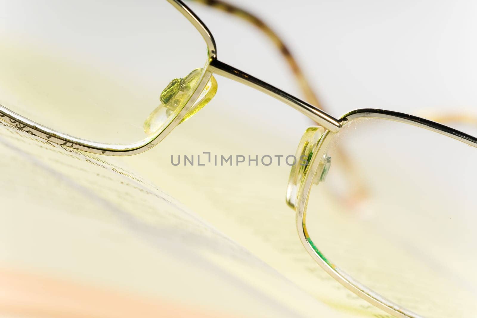Glasses on book