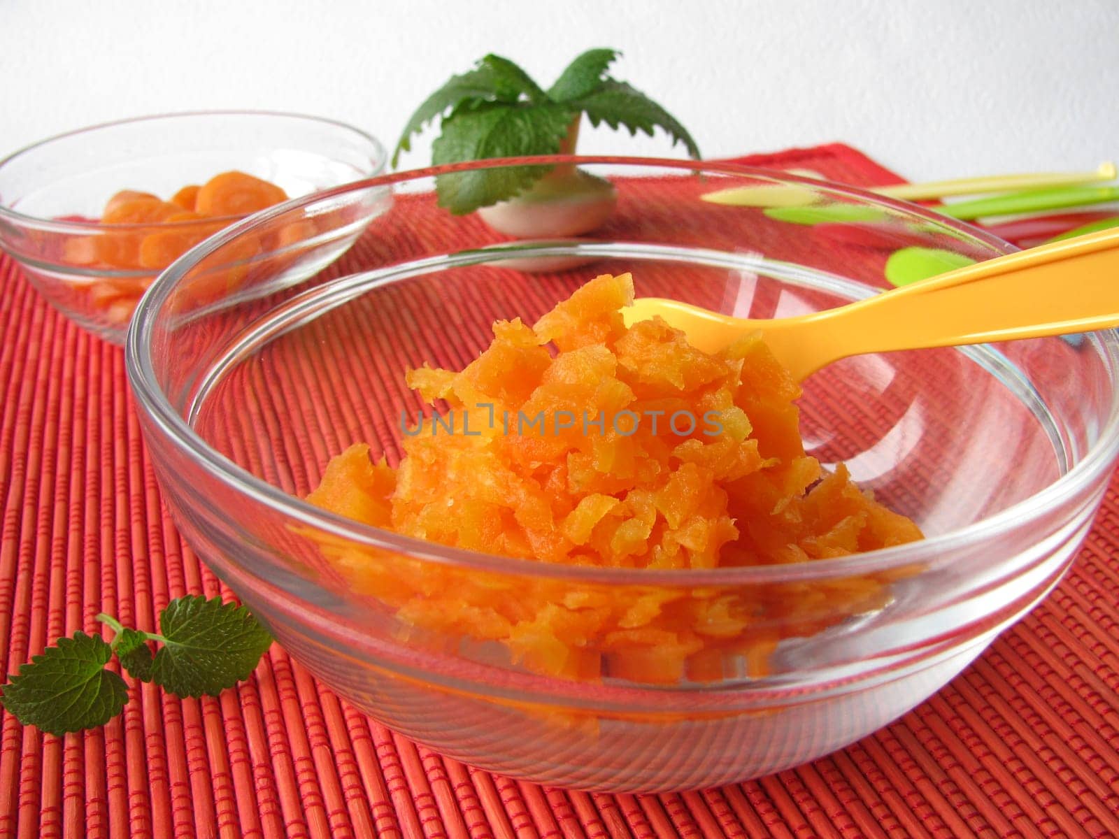 Baby porridge made from carrots