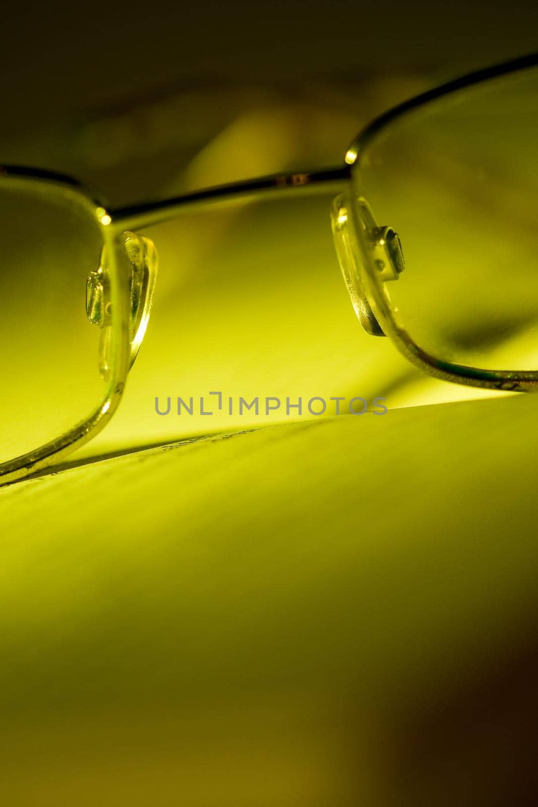 Glasses on book