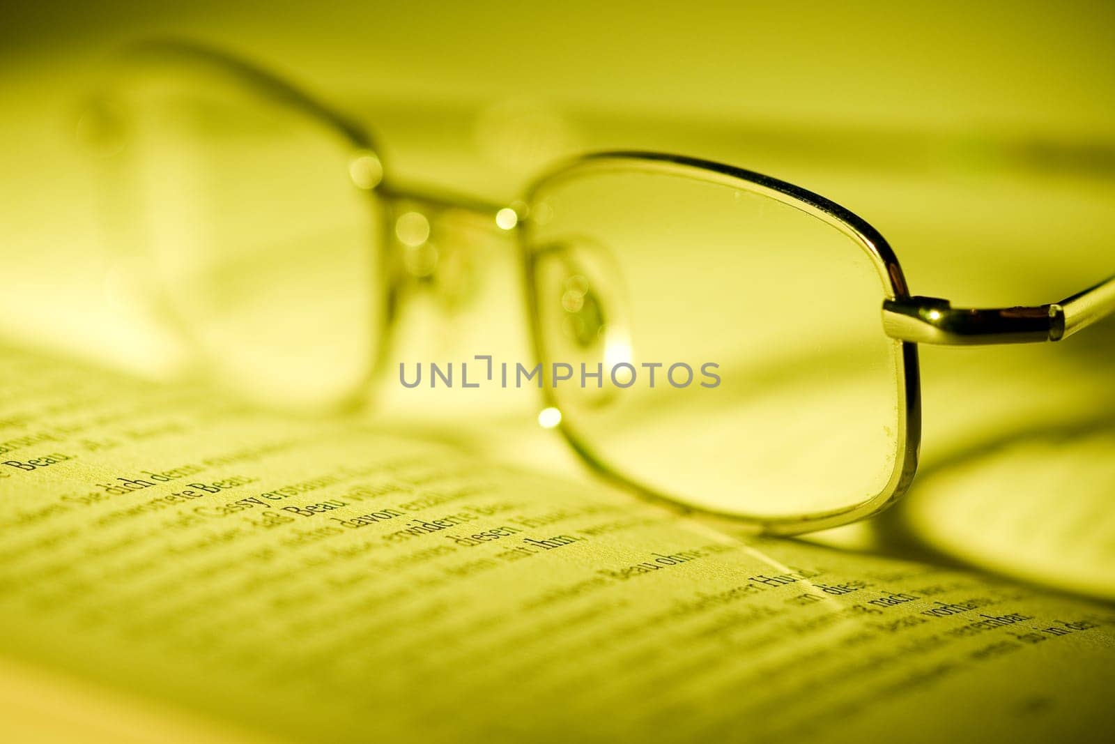 Glasses on book