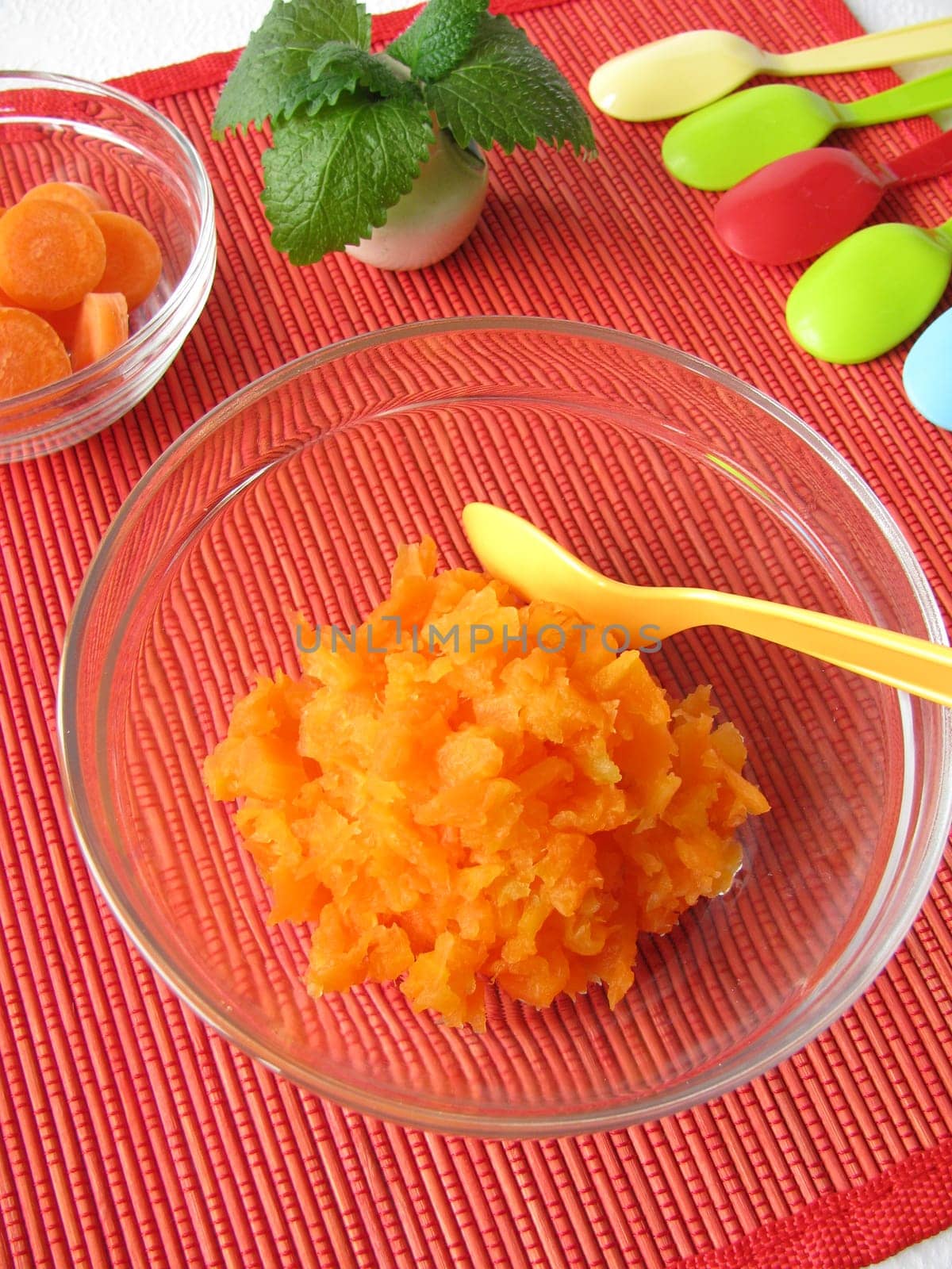 Baby porridge made from carrots