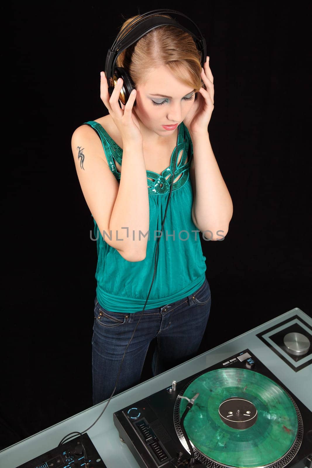 DJane with headphones