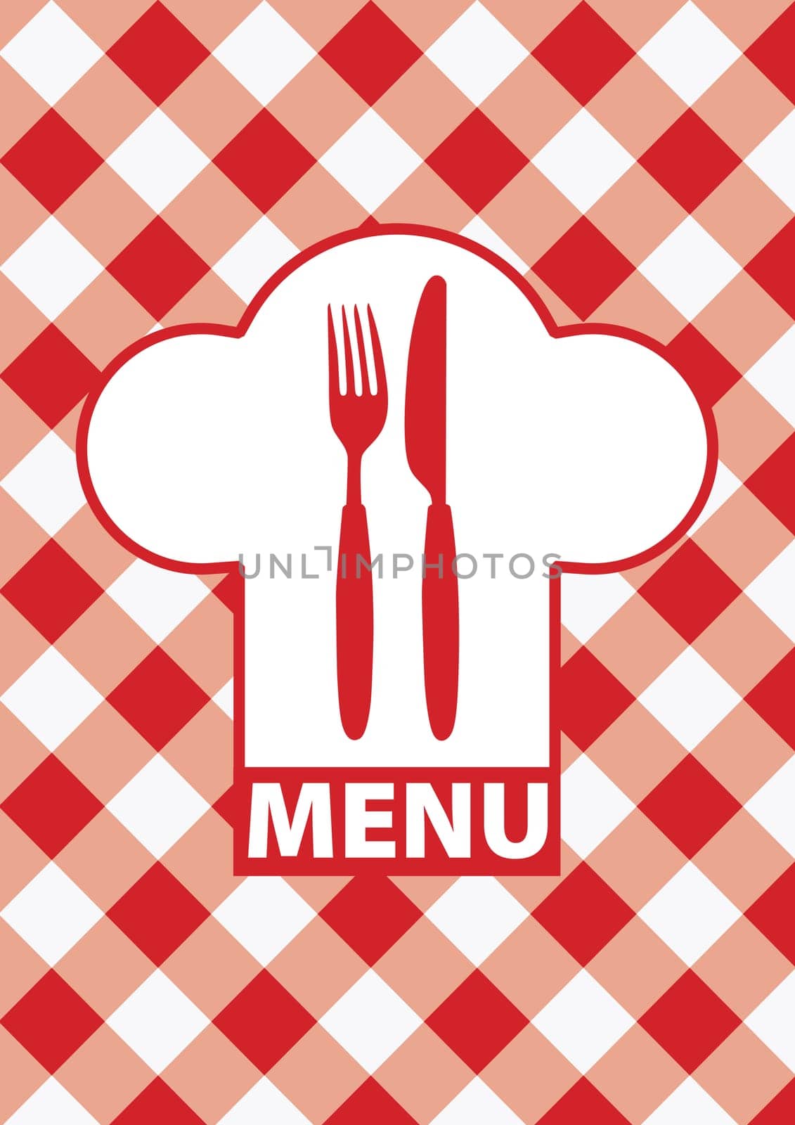 Menu Card - Red Gingham