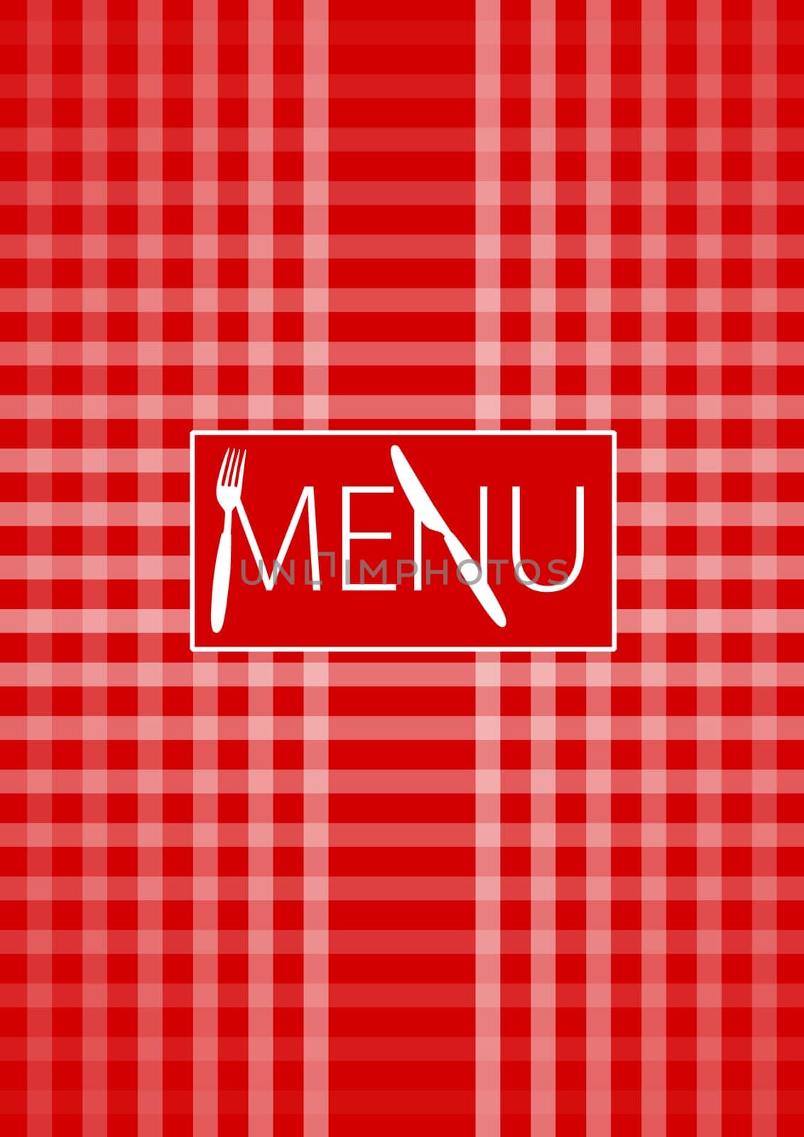 Menu Card - Red Gingham