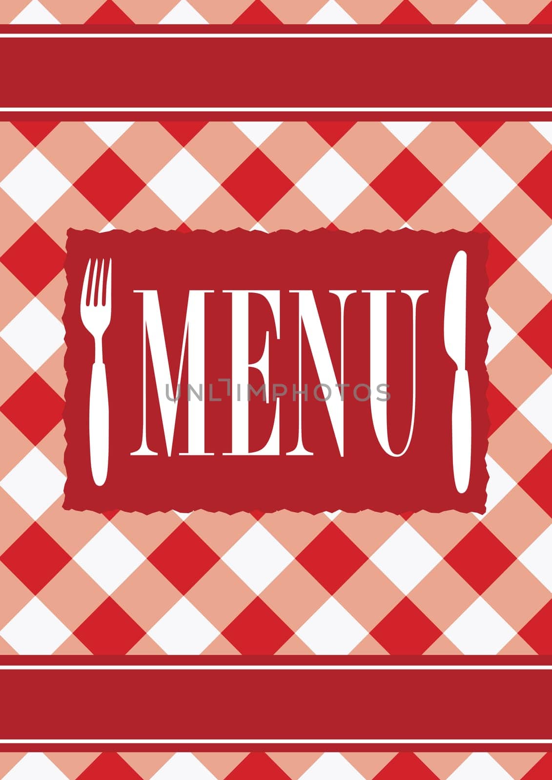 Menu Card - Red Gingham