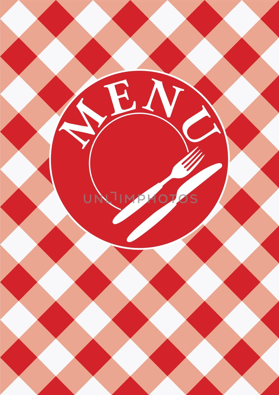 Menu Card - Red Gingham