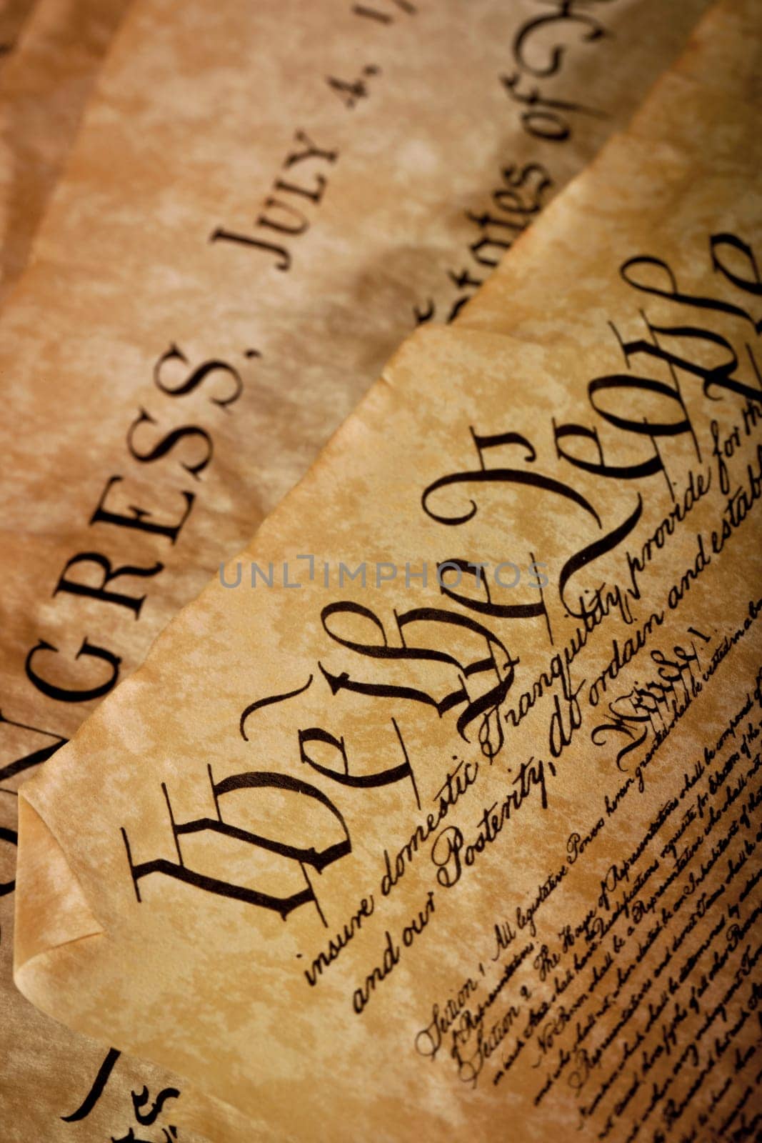 Close-up of the U.S. Constitution