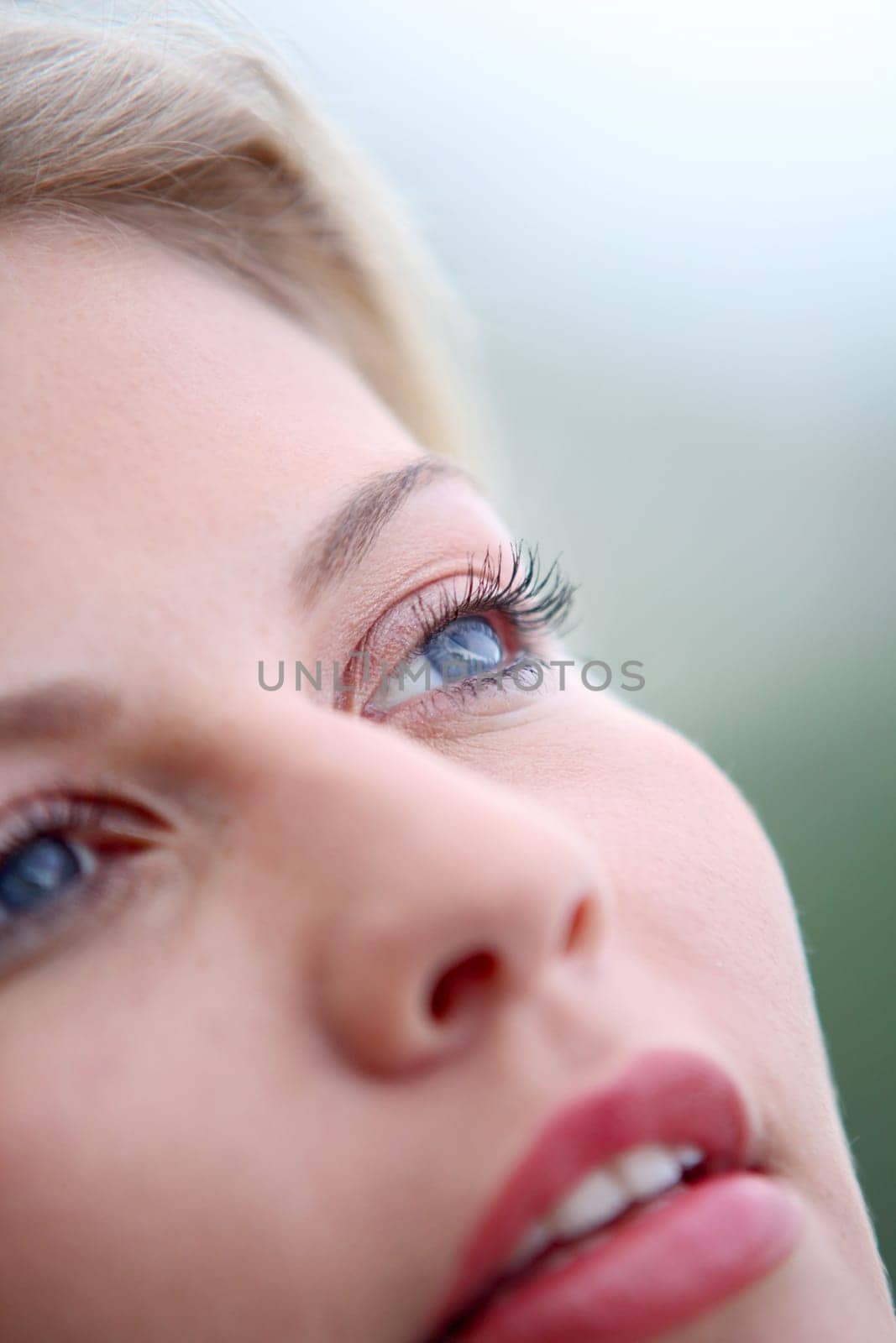 Closeup of beautiful blond woman