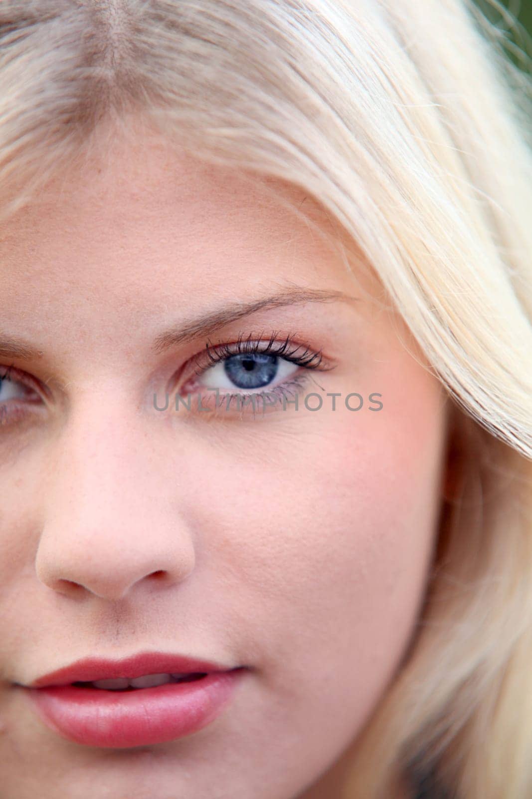 Closeup of beautiful blond woman