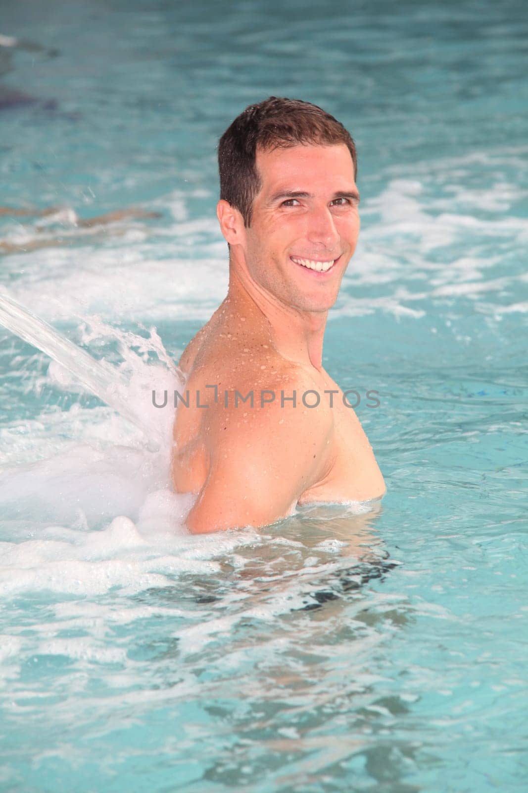 Closeup of man in spa center