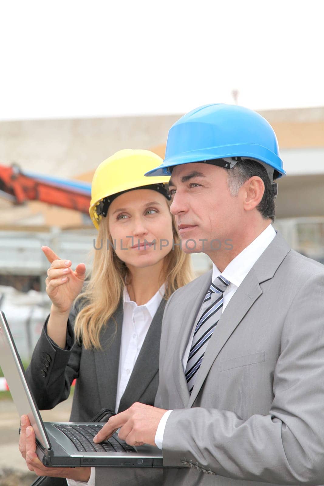 Business people on construction site