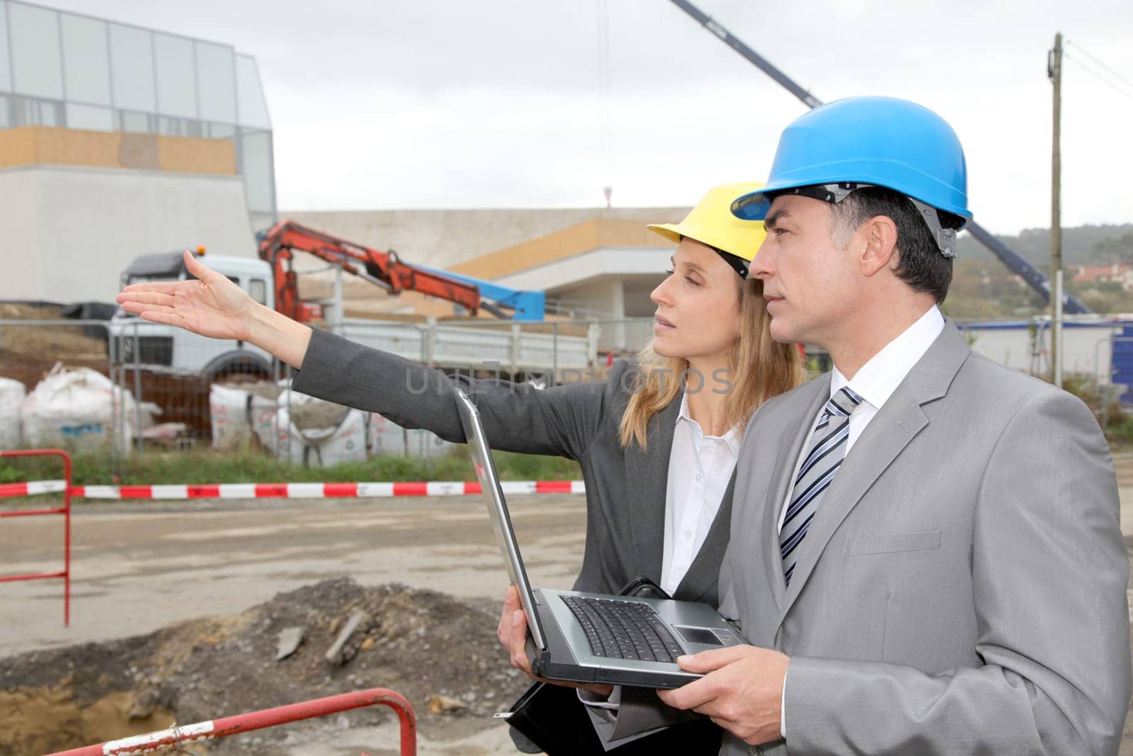 Business people on construction site