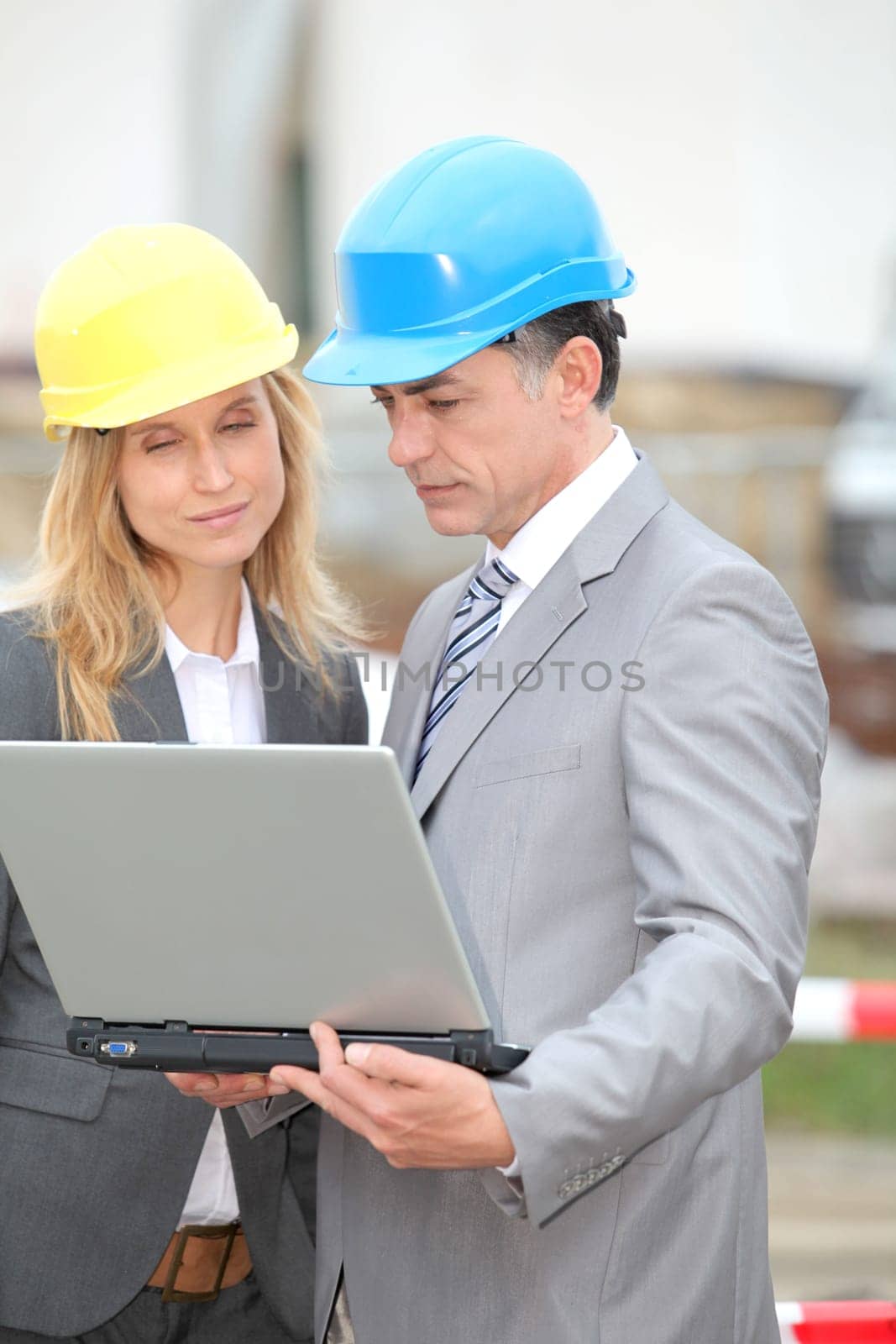 Business people on construction site