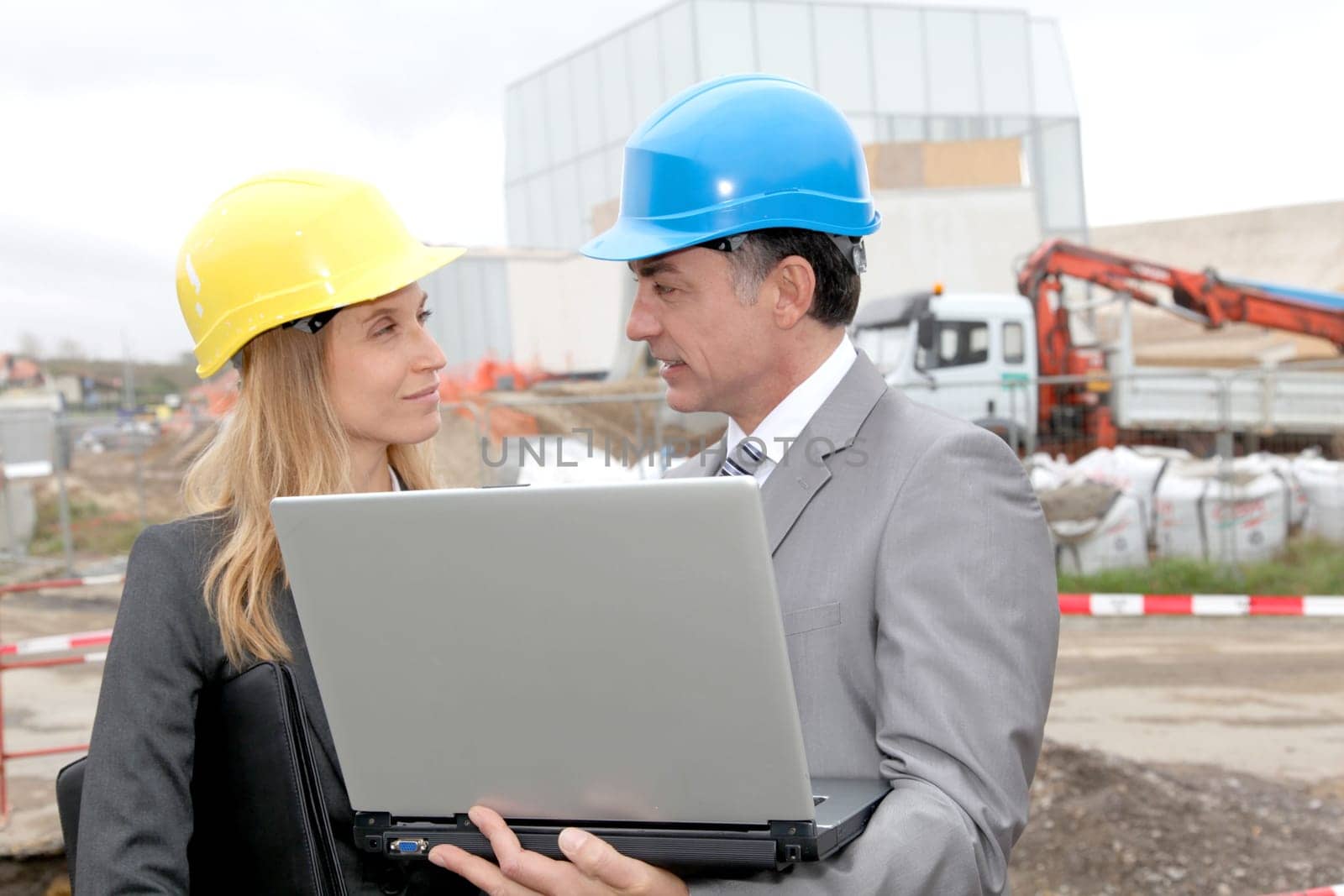 Business people on construction site