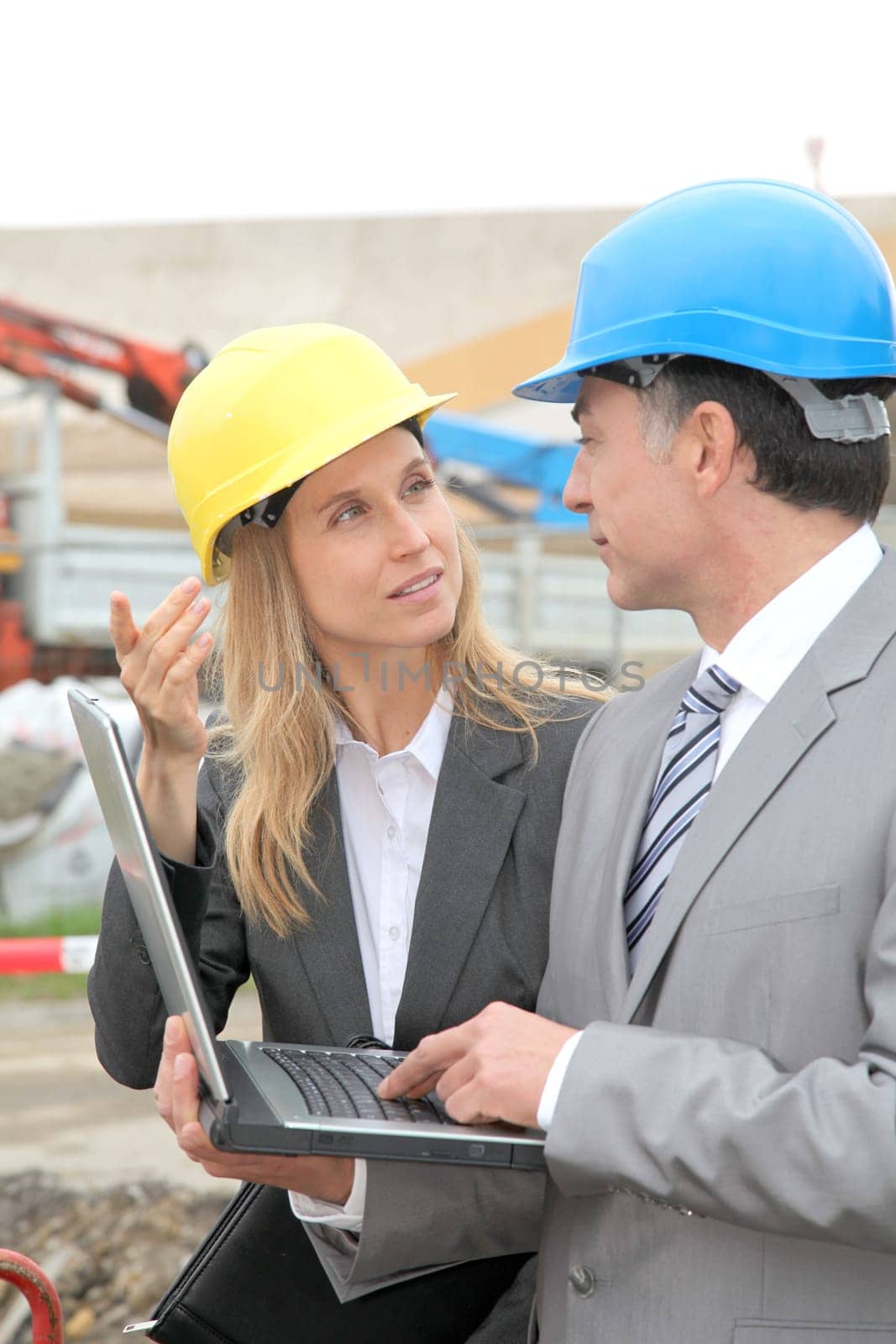 Business people on construction site
