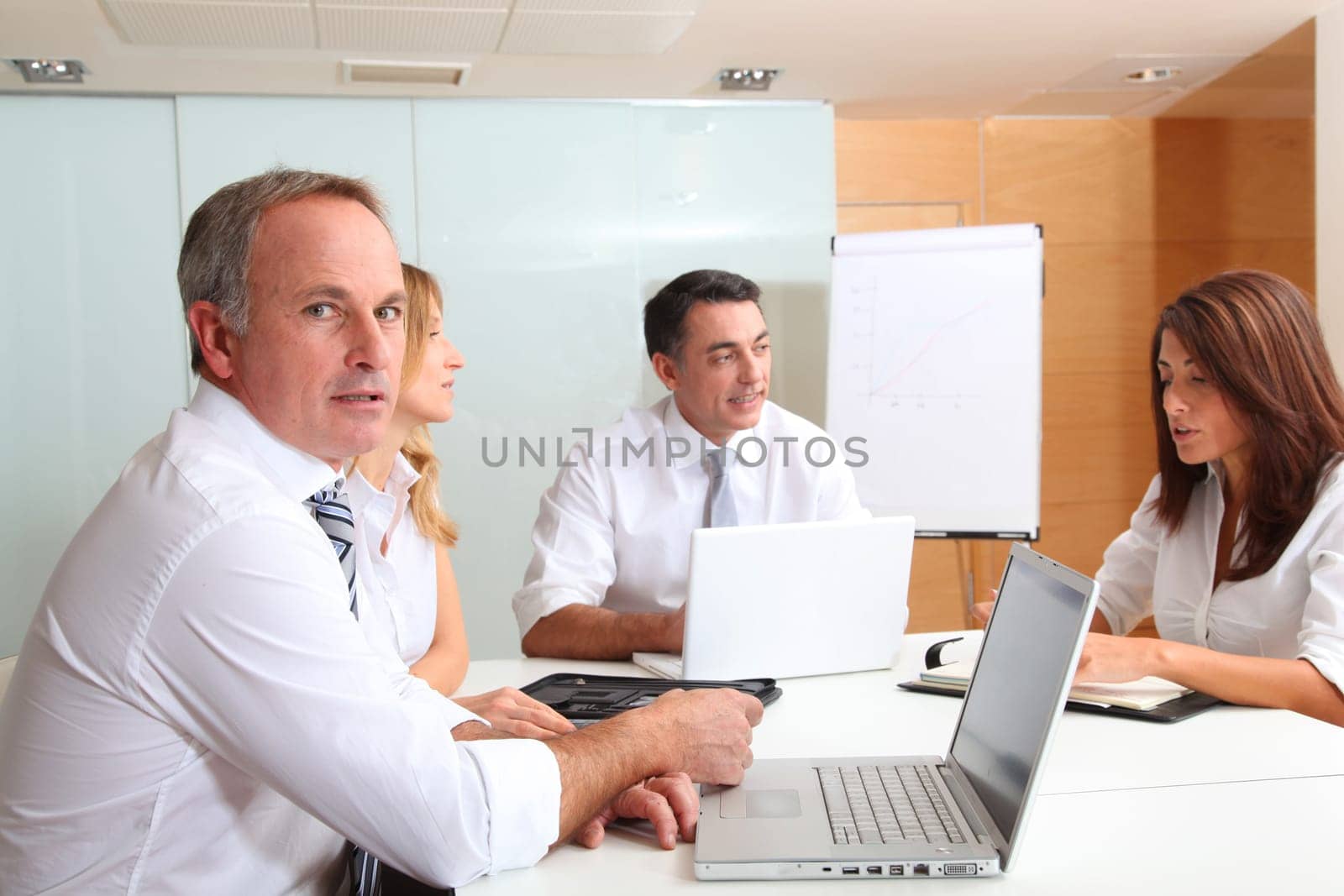 Business people meeting around table